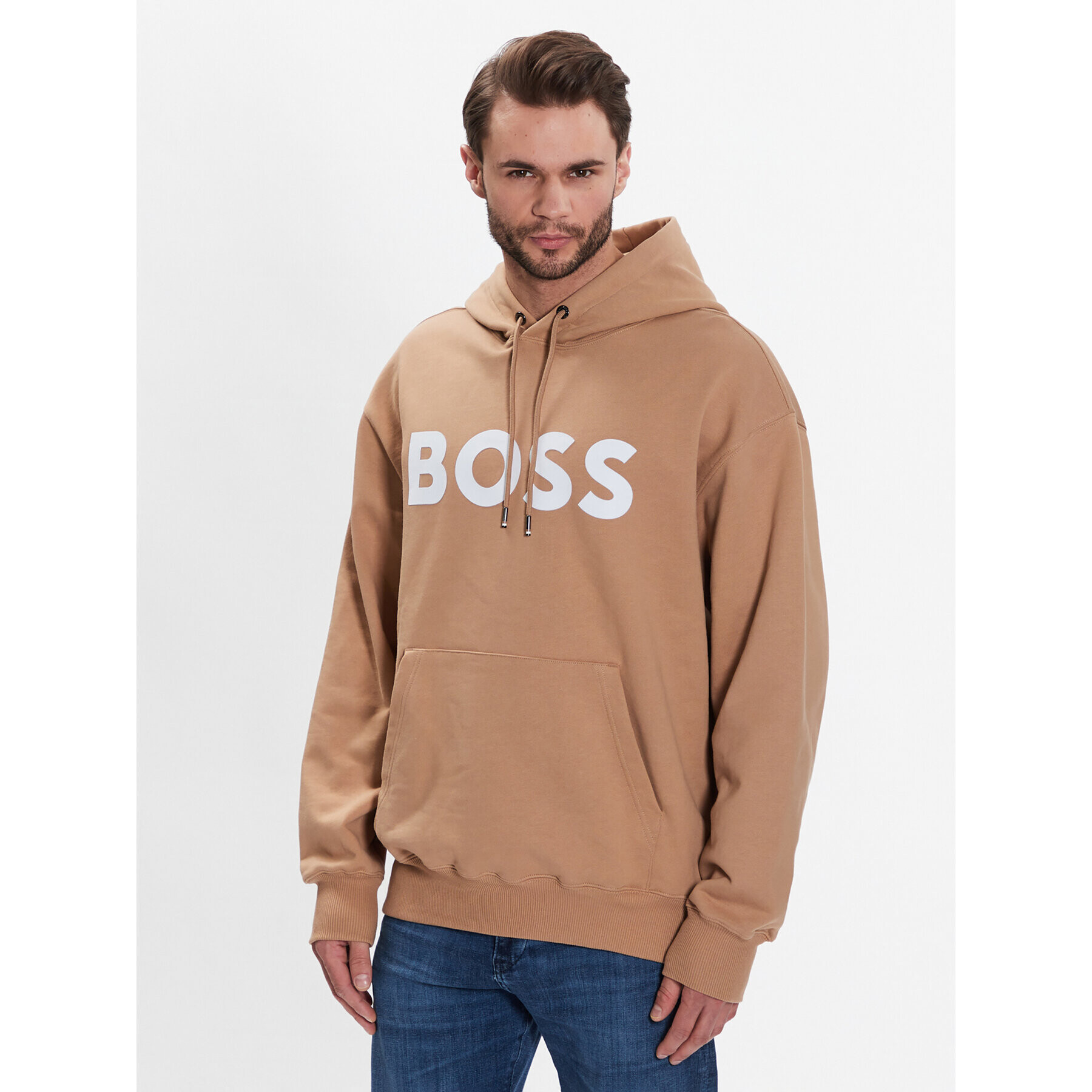 Boss Суитшърт Sullivan 08 50485316 Бежов Oversize - Pepit.bg