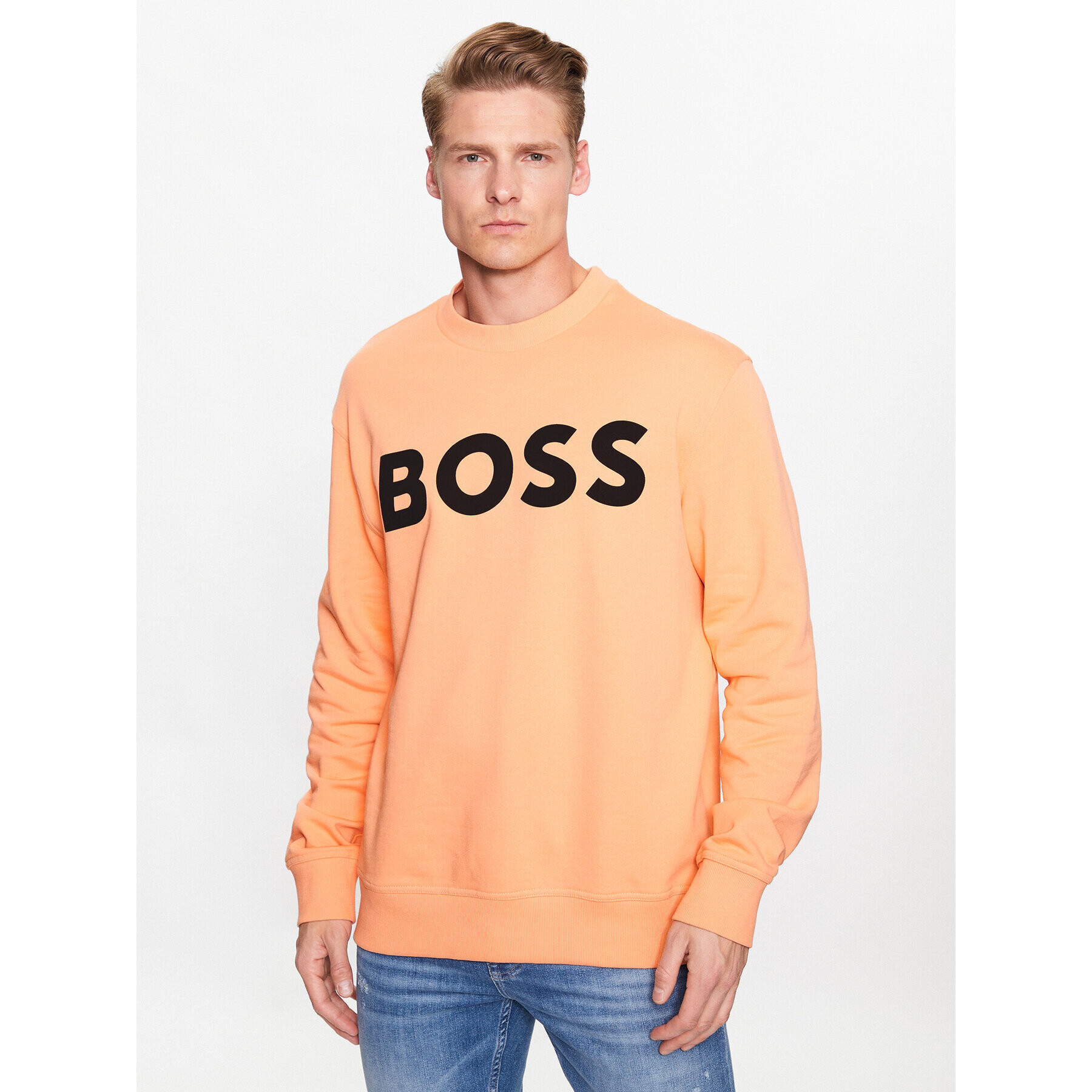 Boss Суитшърт Webasiccrew 50487133 Оранжев Relaxed Fit - Pepit.bg