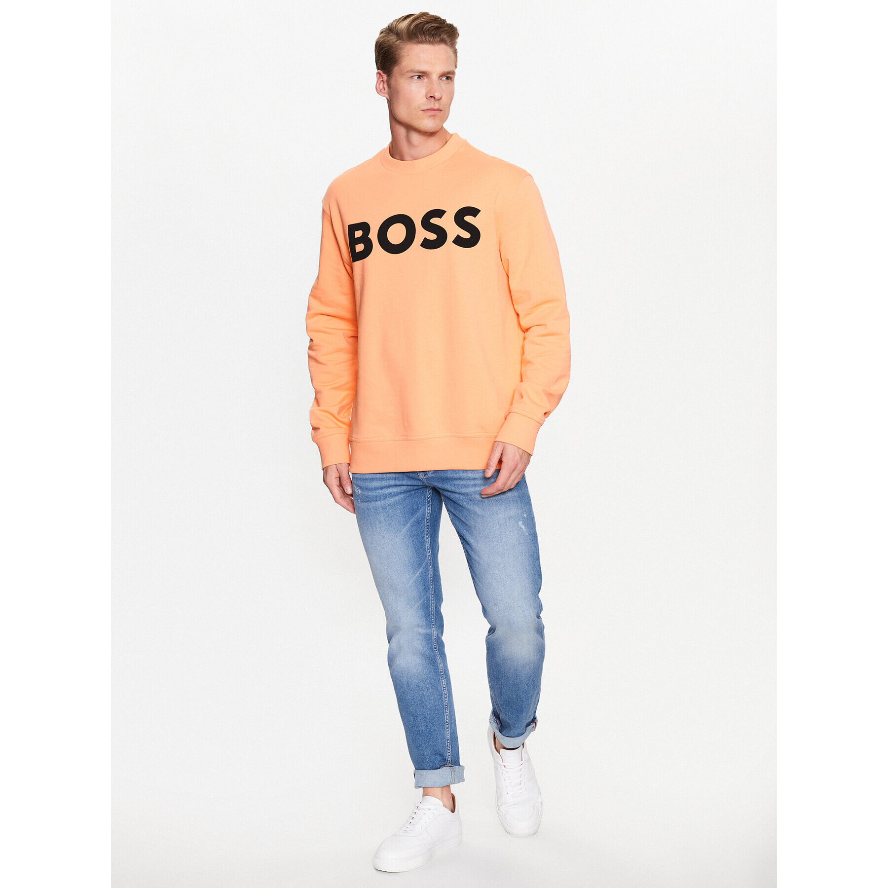 Boss Суитшърт Webasiccrew 50487133 Оранжев Relaxed Fit - Pepit.bg