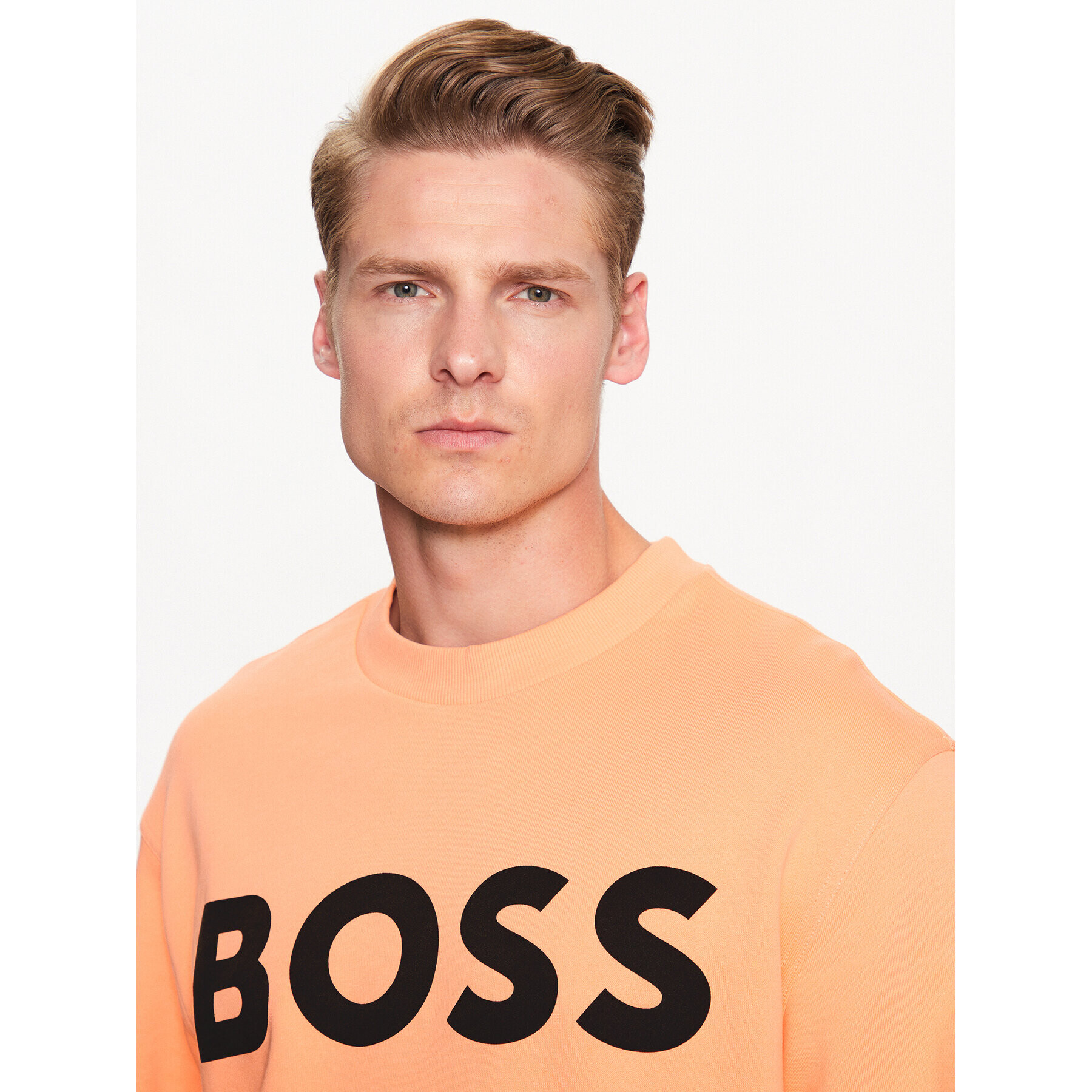 Boss Суитшърт Webasiccrew 50487133 Оранжев Relaxed Fit - Pepit.bg