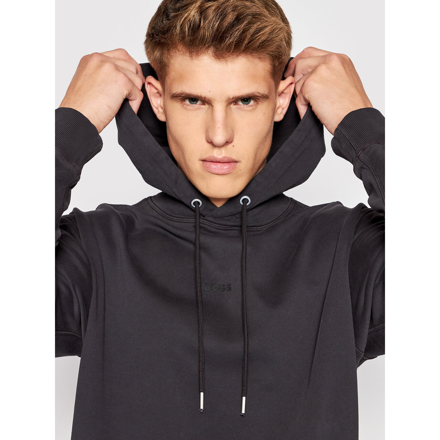 Boss Суитшърт Wefadehoody 50472411 Черен Regular Fit - Pepit.bg