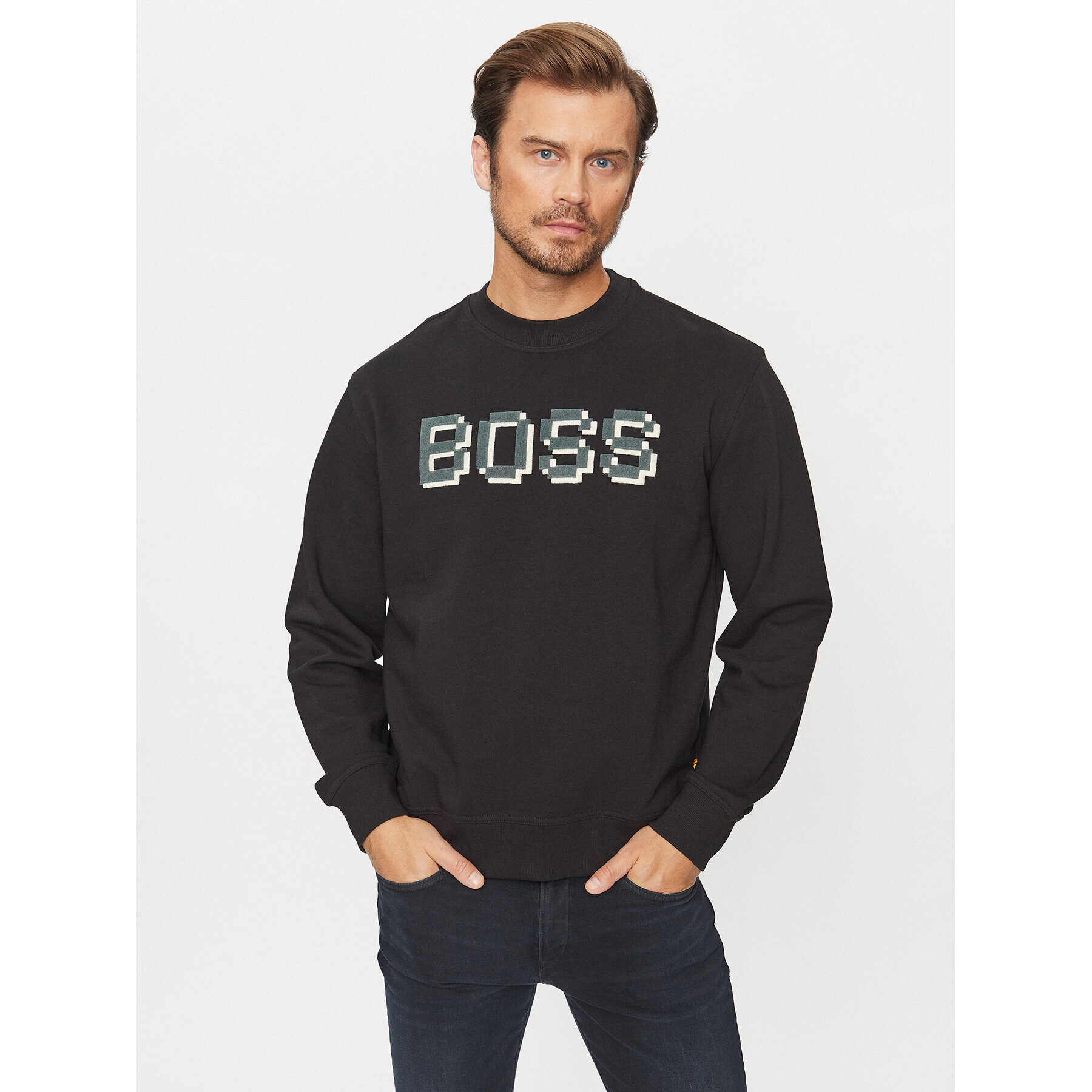 Boss Суитшърт Weglitchlogo 50499486 Черен Relaxed Fit - Pepit.bg