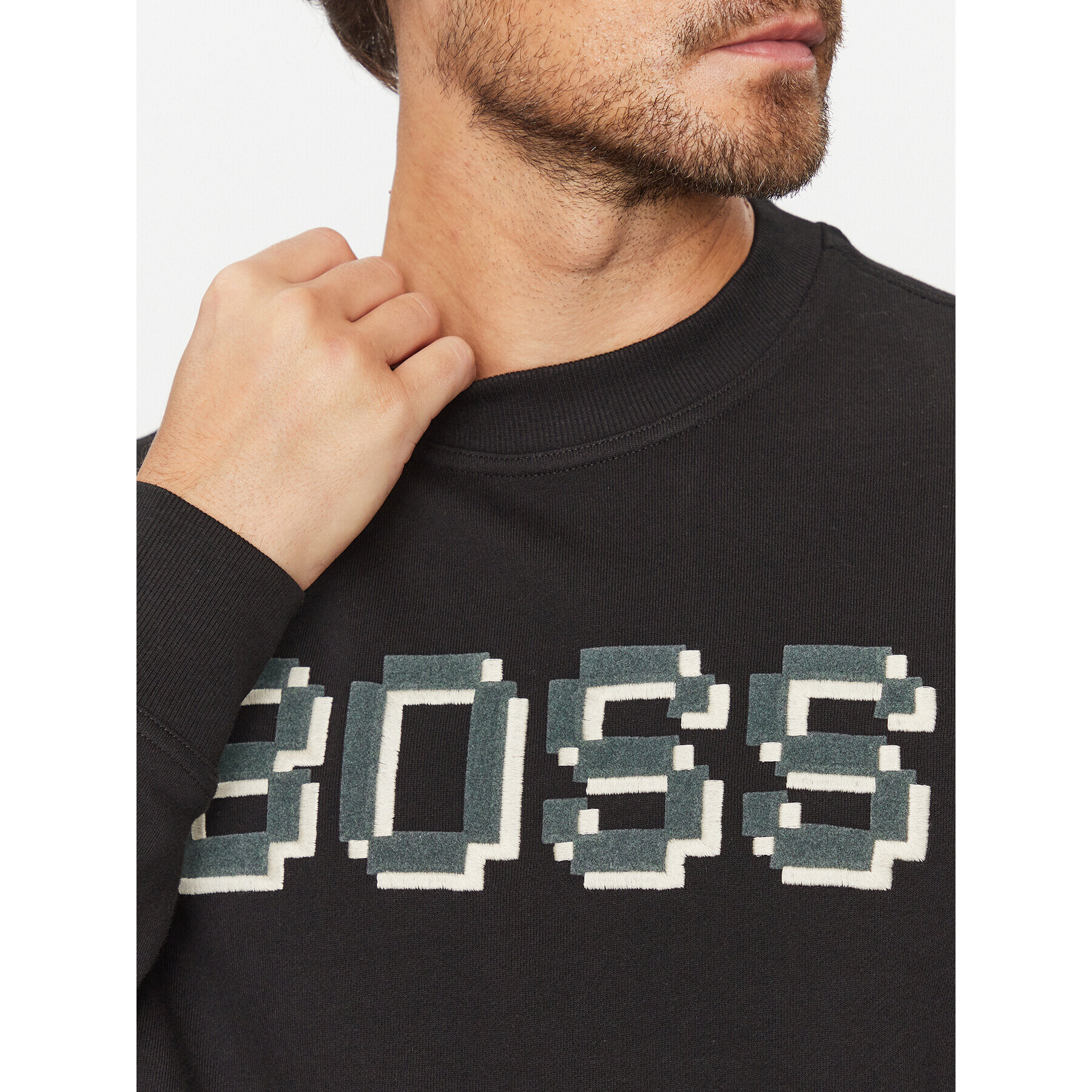 Boss Суитшърт Weglitchlogo 50499486 Черен Relaxed Fit - Pepit.bg
