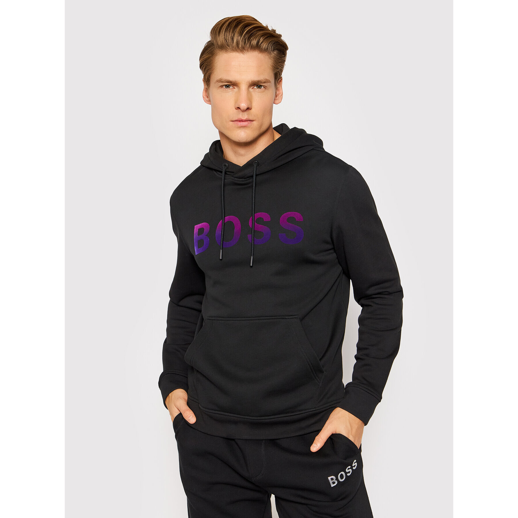 Boss Суитшърт Wetry 50462542 Черен Regular Fit - Pepit.bg