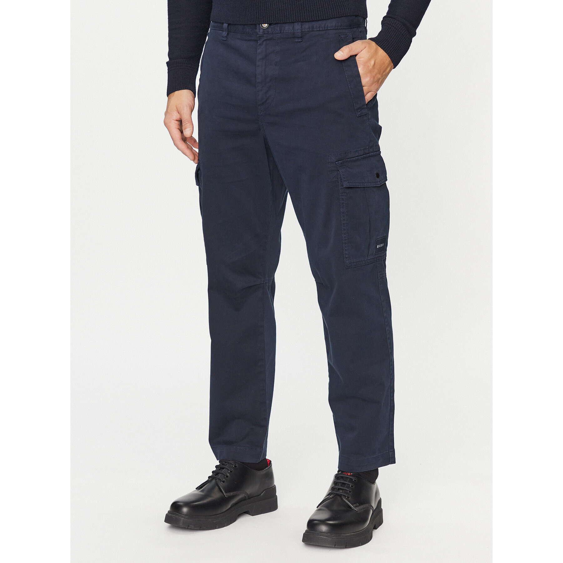Boss Текстилни панталони Sisla-5-Cargo 50501614 Тъмносин Regular Fit - Pepit.bg