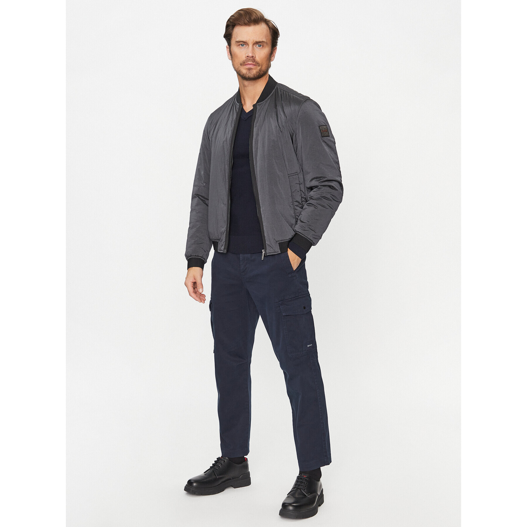 Boss Текстилни панталони Sisla-5-Cargo 50501614 Тъмносин Regular Fit - Pepit.bg