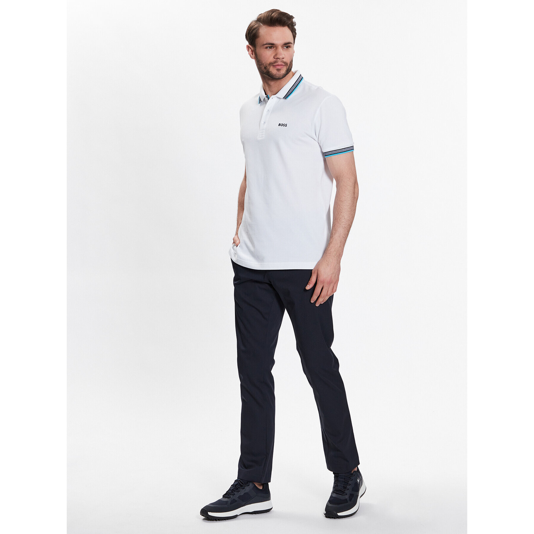 Boss Текстилни панталони T_Rogan2 50486128 Тъмносин Slim Fit - Pepit.bg