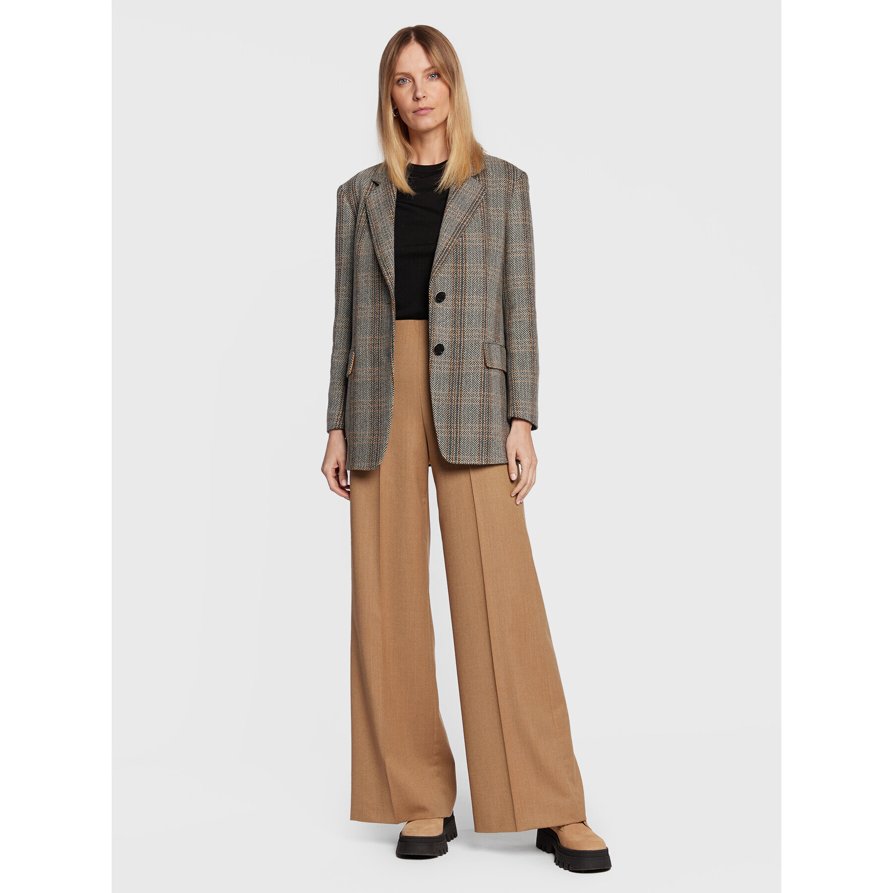 Boss Текстилни панталони Tocallta2 50480688 Кафяв Regular Fit - Pepit.bg