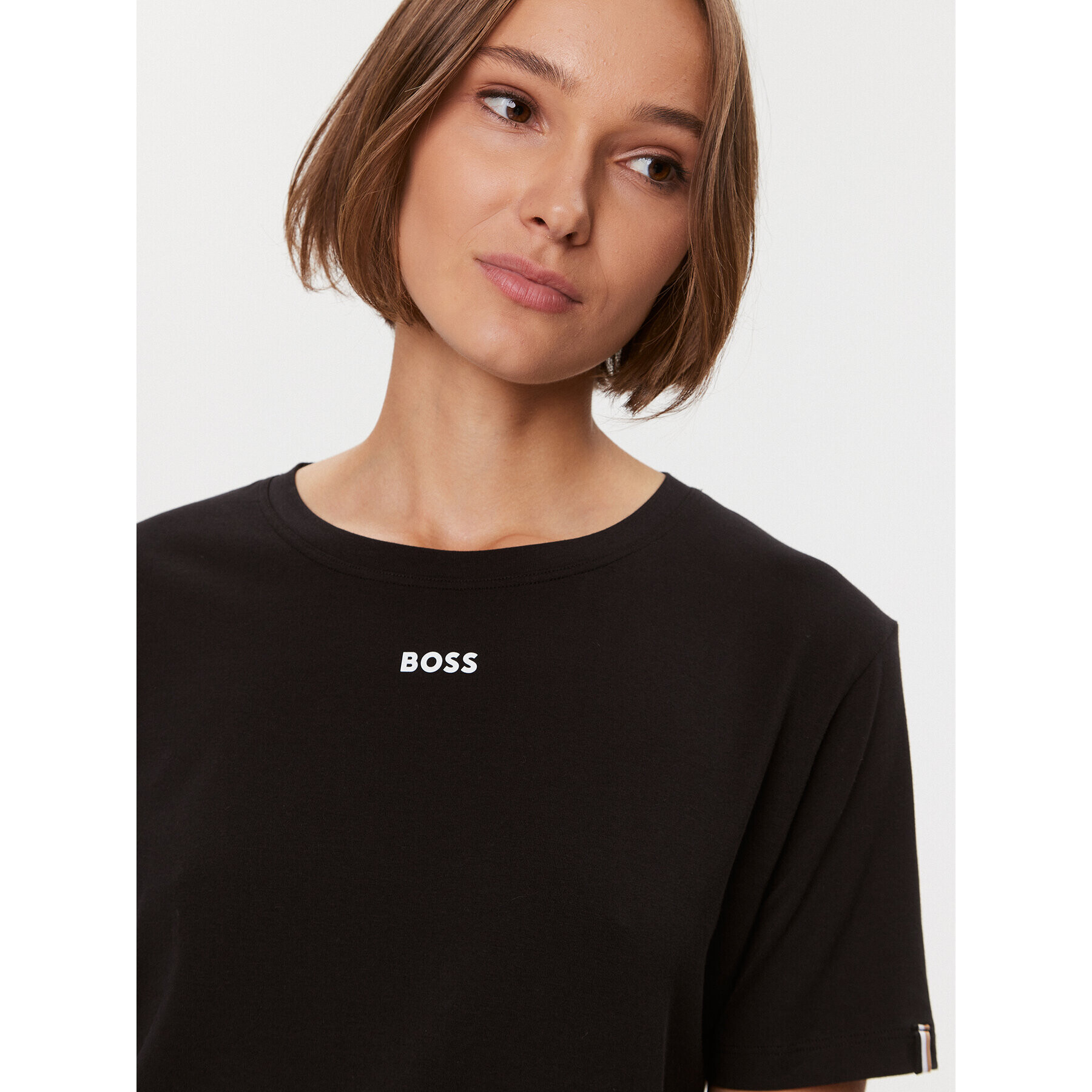 Boss Тениска на пижама 50500326 Черен Regular Fit - Pepit.bg