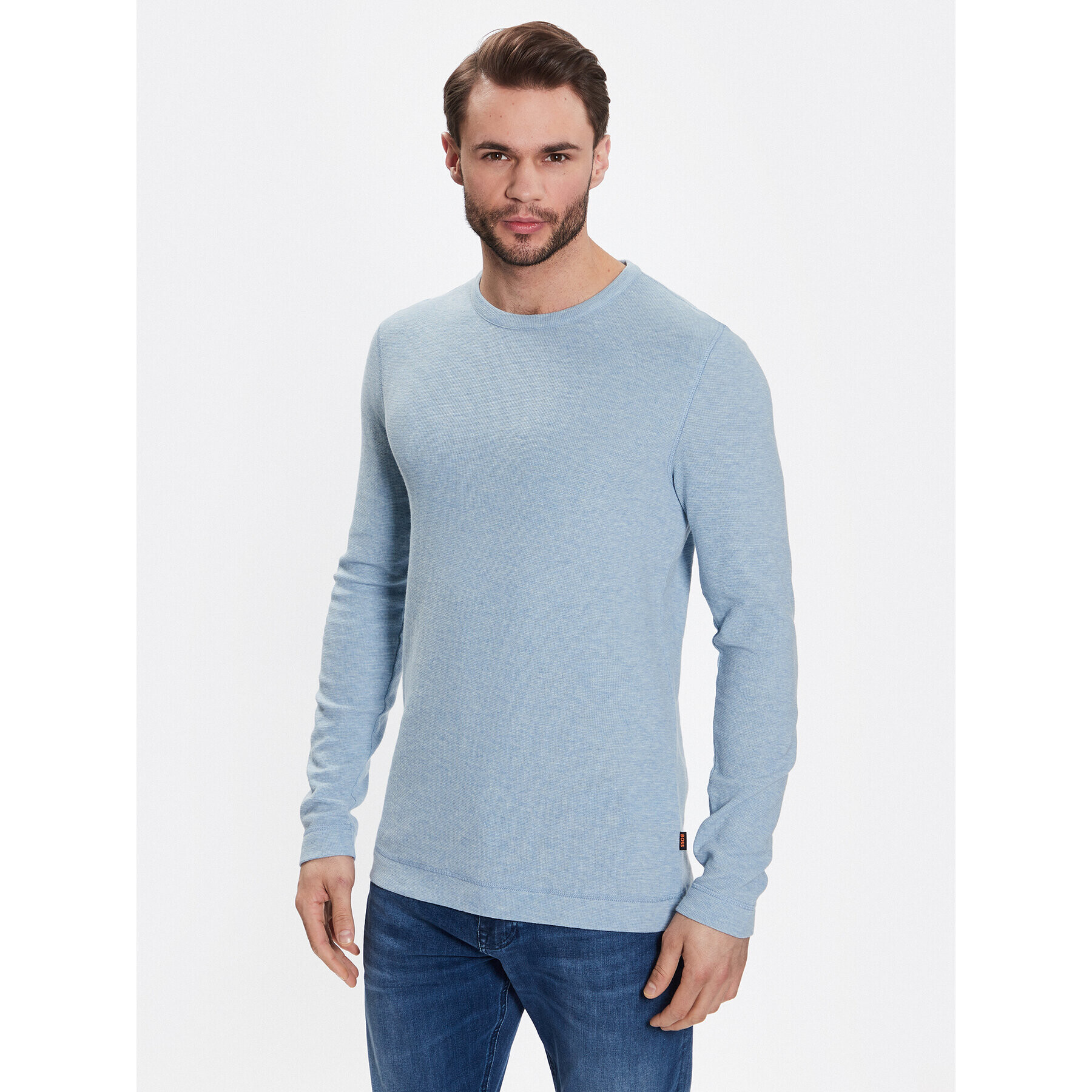 Boss Тениска с дълъг ръкав 50472309 Син Slim Fit - Pepit.bg