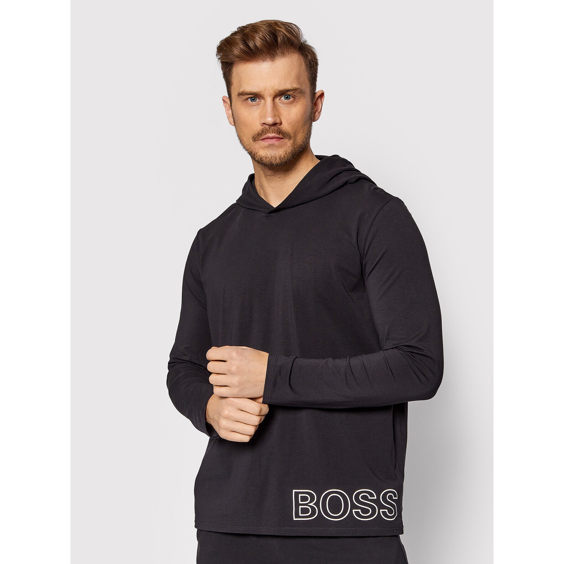 Boss Тениска с дълъг ръкав Identity 50460254 Черен Regular Fit - Pepit.bg