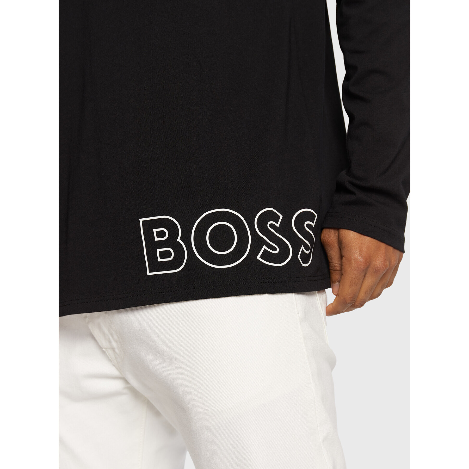 Boss Тениска с дълъг ръкав Identity 50481200 Черен Regular Fit - Pepit.bg