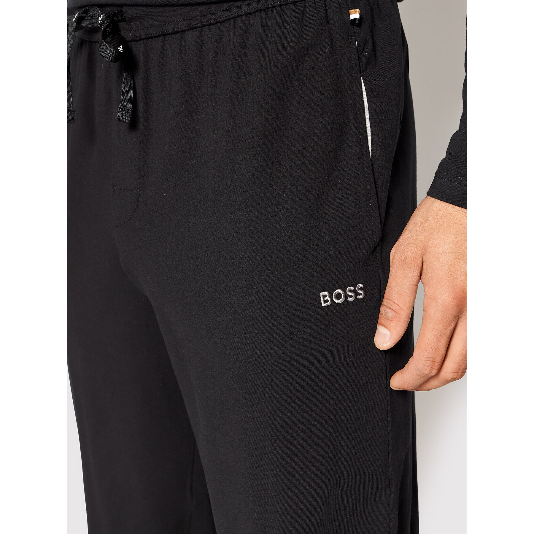 Boss Тениска с дълъг ръкав Mix&Match 50470144 Черен Regular Fit - Pepit.bg