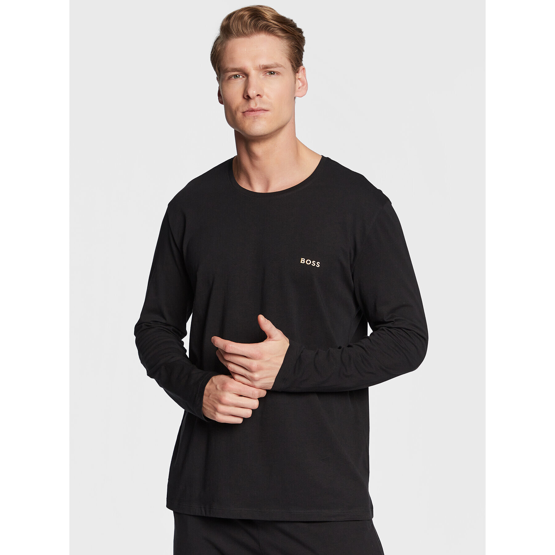 Boss Тениска с дълъг ръкав Mix&Match 50480541 Черен Regular Fit - Pepit.bg
