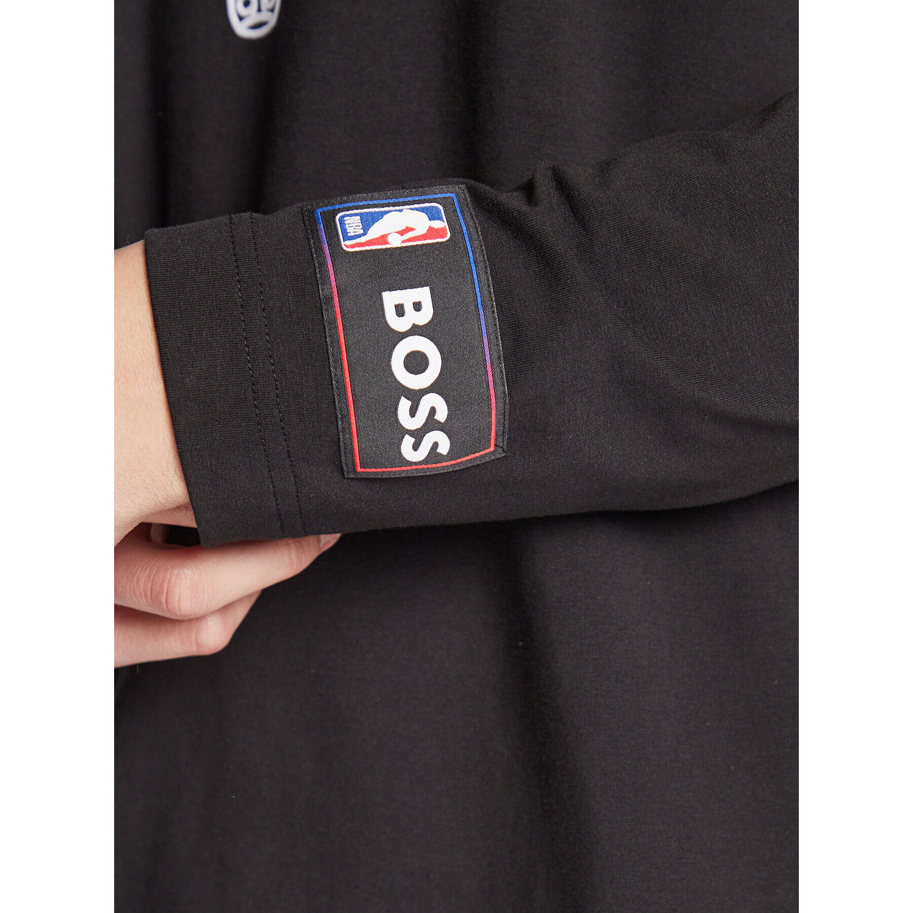 Boss Тениска с дълъг ръкав NBA Threesixsty_3 50477425 Черен Regular Fit - Pepit.bg