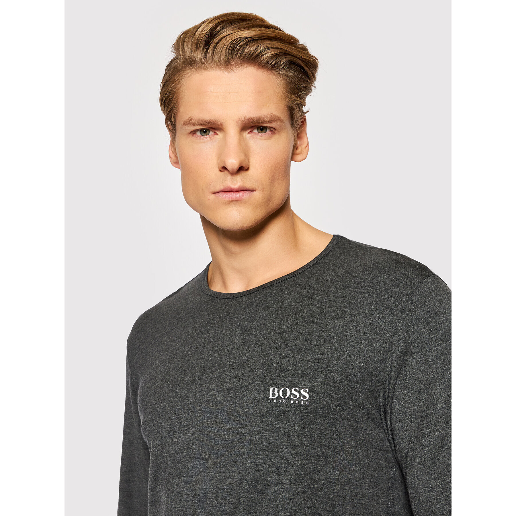 Boss Тениска с дълъг ръкав RN Thermal + 50462448 Сив Slim Fit - Pepit.bg