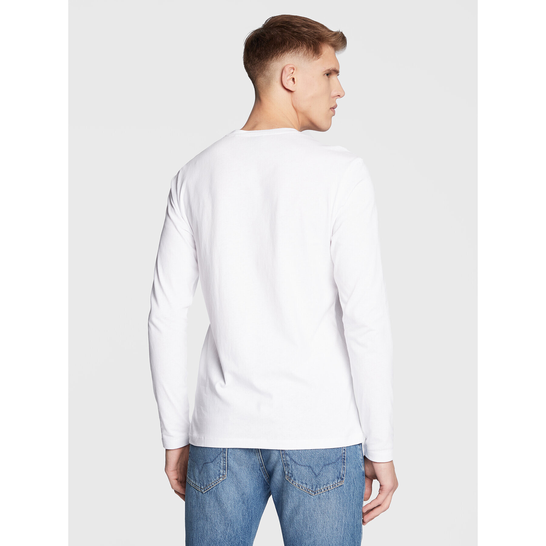Boss Тениска с дълъг ръкав Tacks 50476192 Бял Regular Fit - Pepit.bg