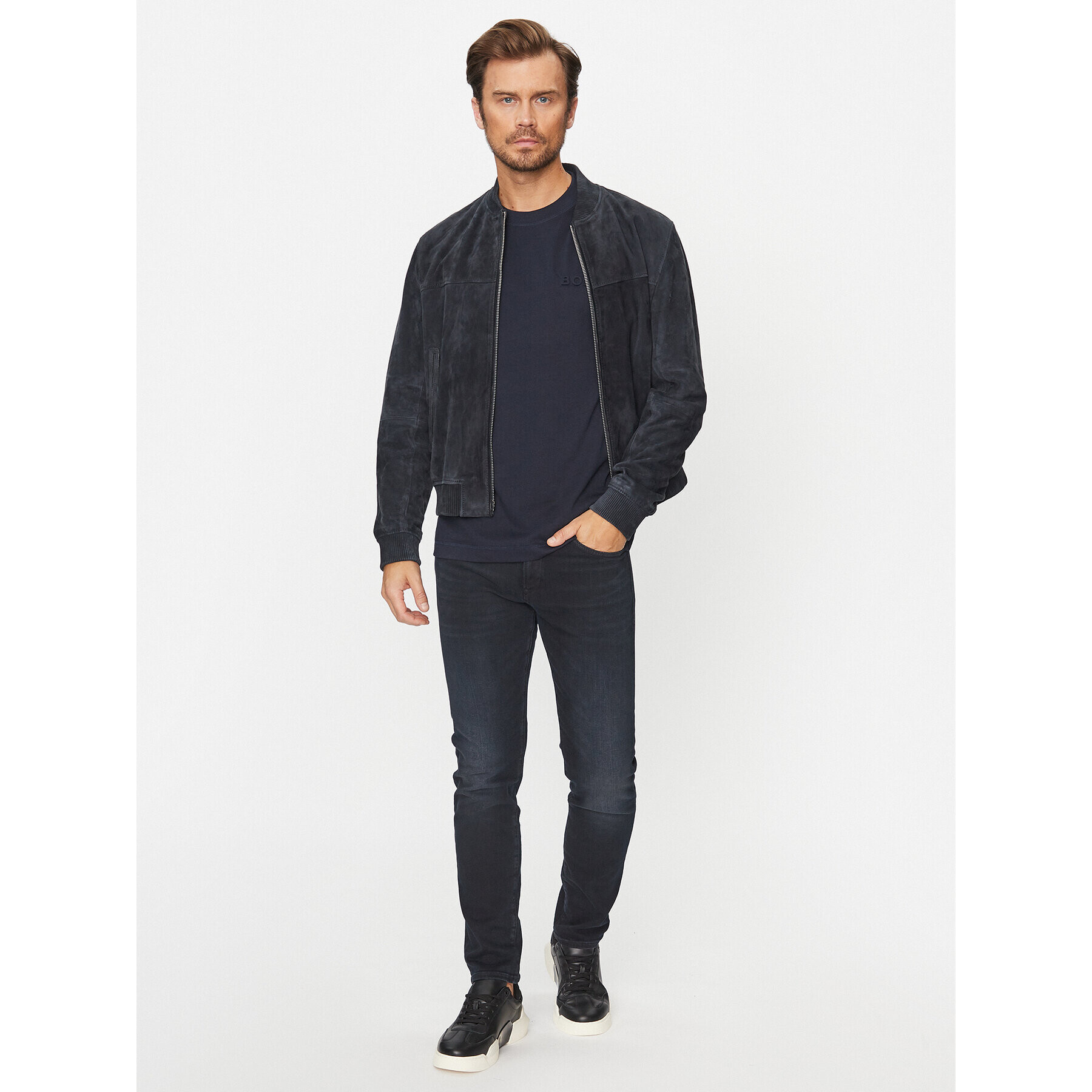 Boss Тениска с дълъг ръкав Teebasiclong 50499276 Тъмносин Regular Fit - Pepit.bg