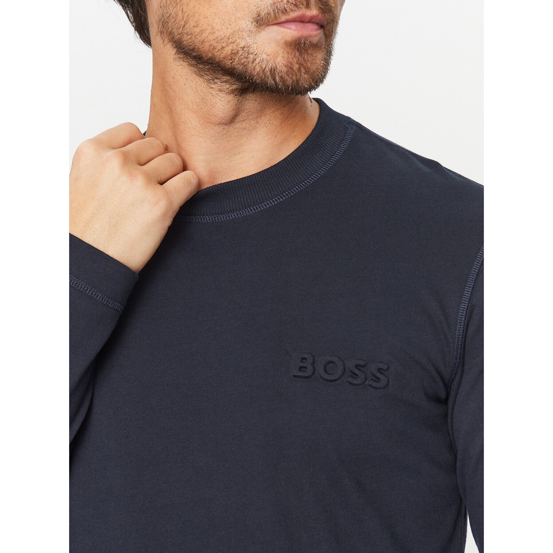 Boss Тениска с дълъг ръкав Teebasiclong 50499276 Тъмносин Regular Fit - Pepit.bg