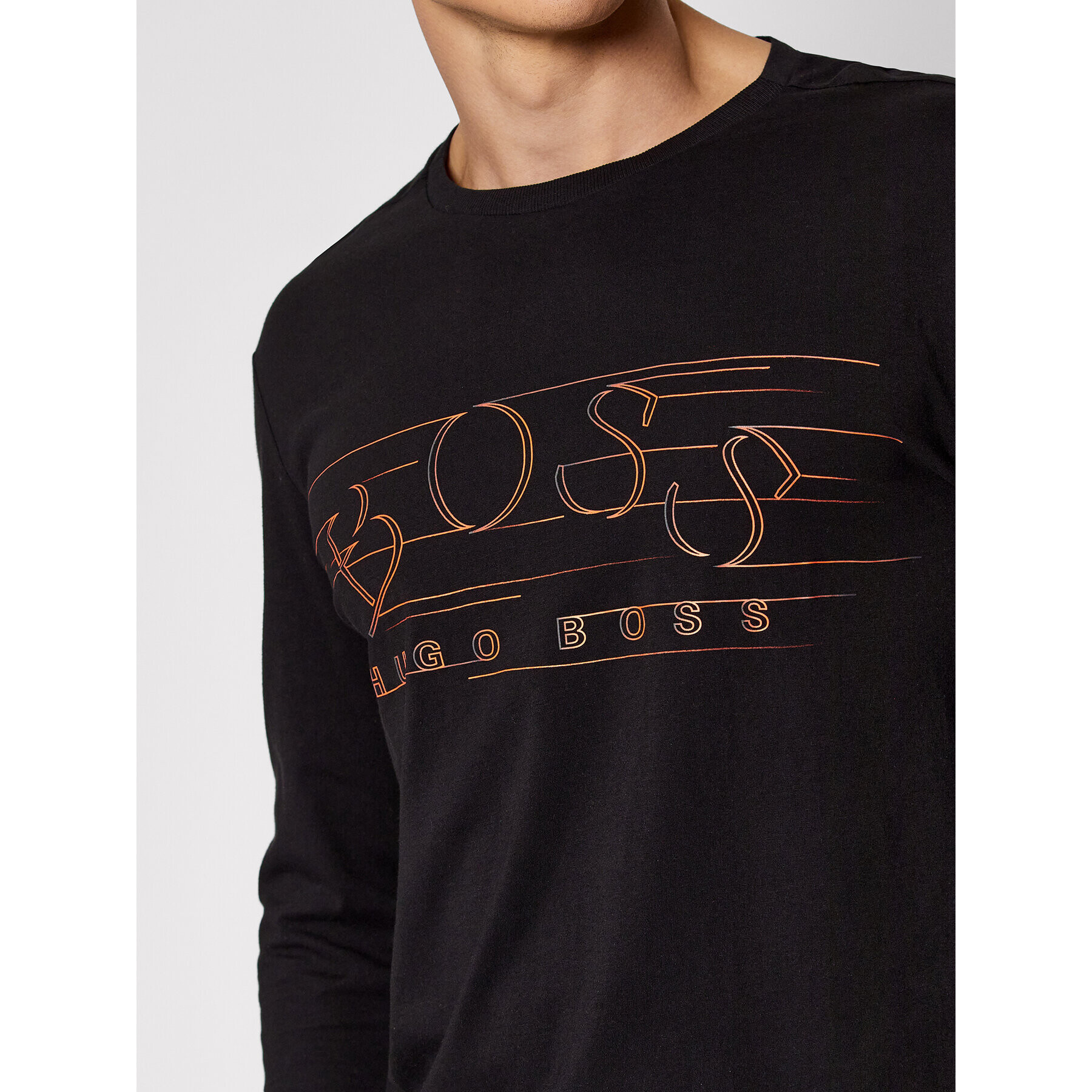 Boss Тениска с дълъг ръкав Togn 1 50455765 Черен Regular Fit - Pepit.bg