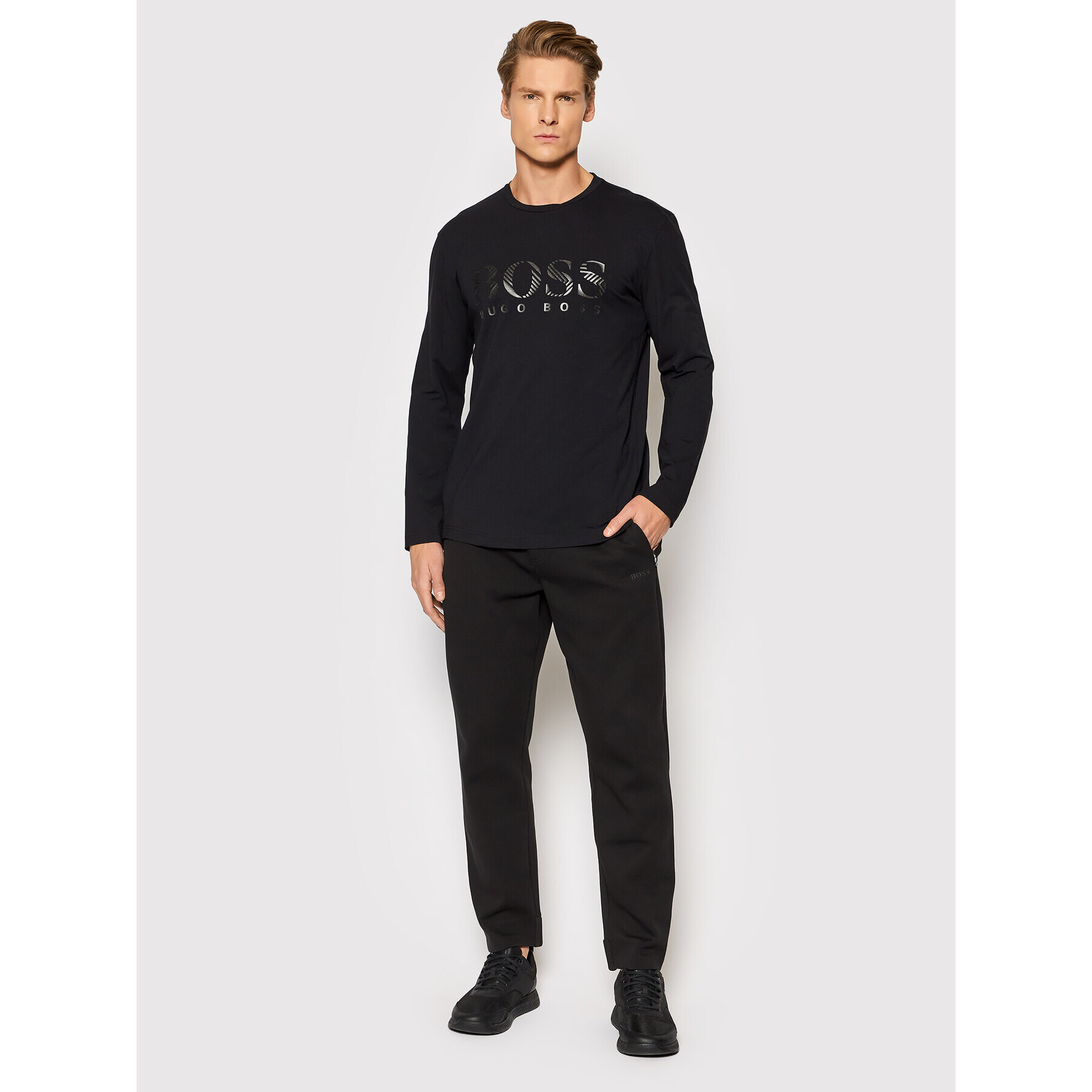Boss Тениска с дълъг ръкав Togn 2 50462871 Черен Regular Fit - Pepit.bg