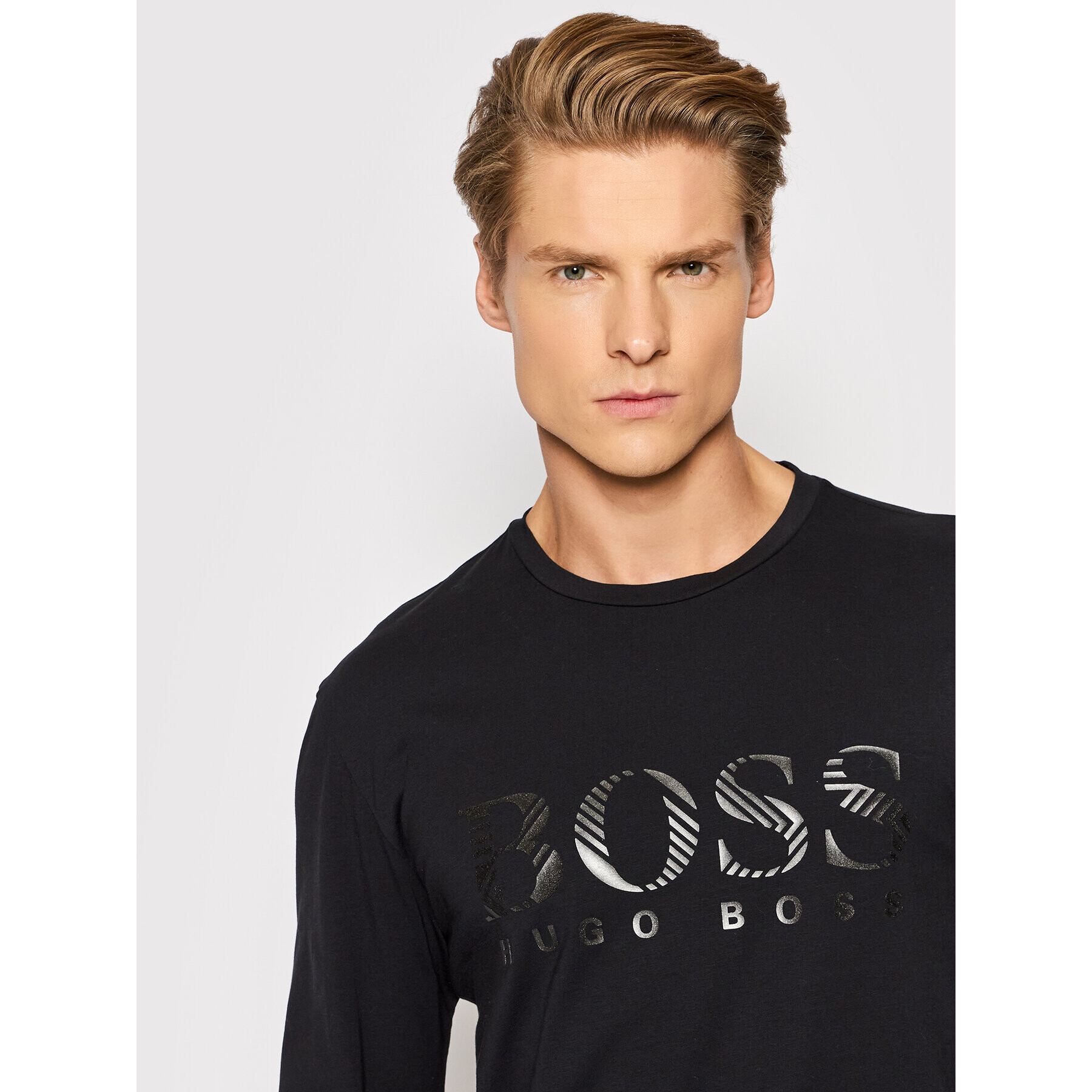 Boss Тениска с дълъг ръкав Togn 2 50462871 Черен Regular Fit - Pepit.bg