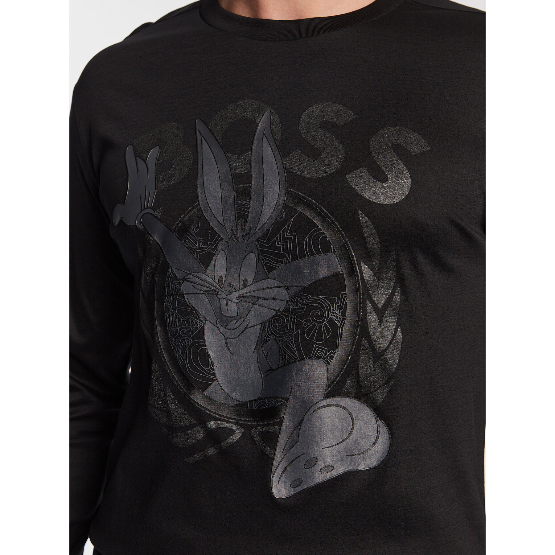 Boss Тениска с дълъг ръкав Togn Lunar 50483767 Черен Regular Fit - Pepit.bg