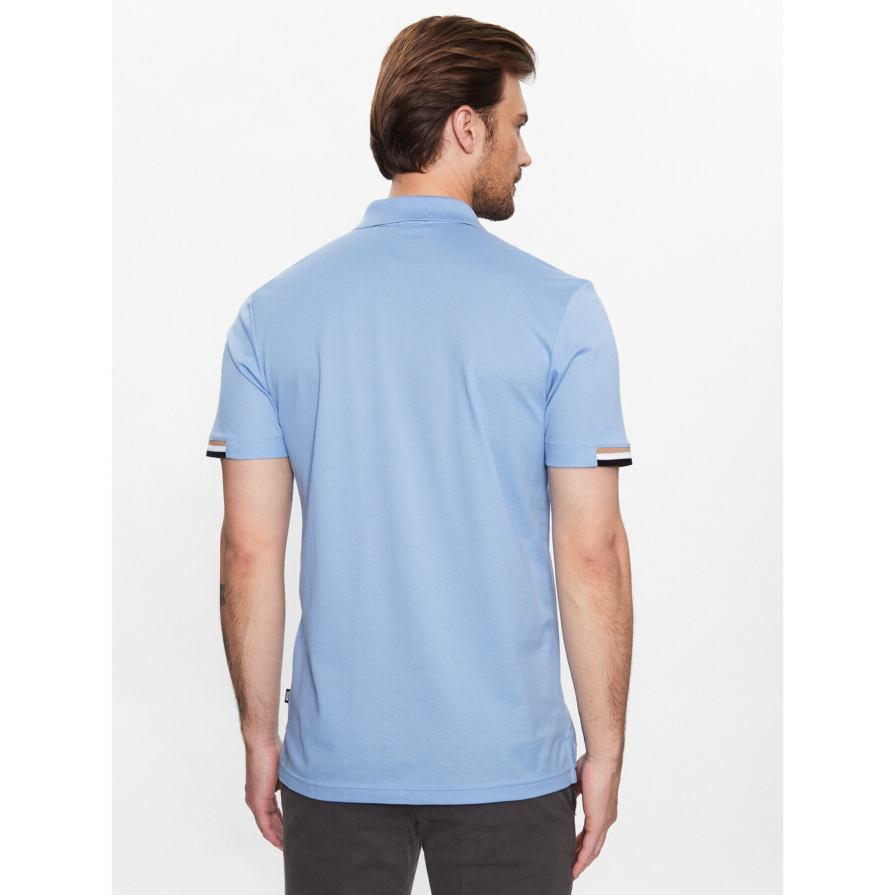 Boss Тениска с яка и копчета 50467113 Син Regular Fit - Pepit.bg