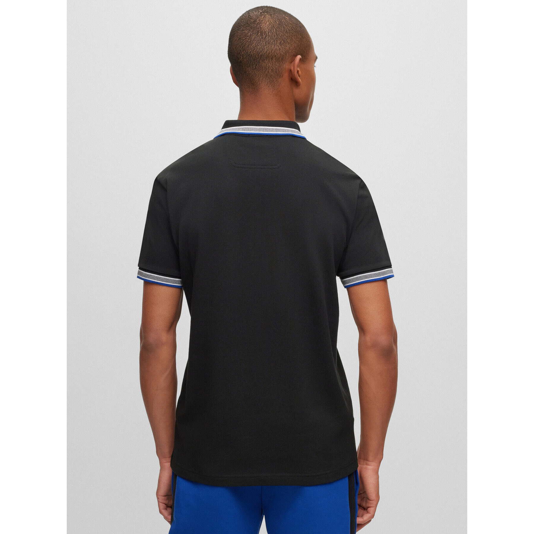 Boss Тениска с яка и копчета Paddy 50468983 Черен Regular Fit - Pepit.bg