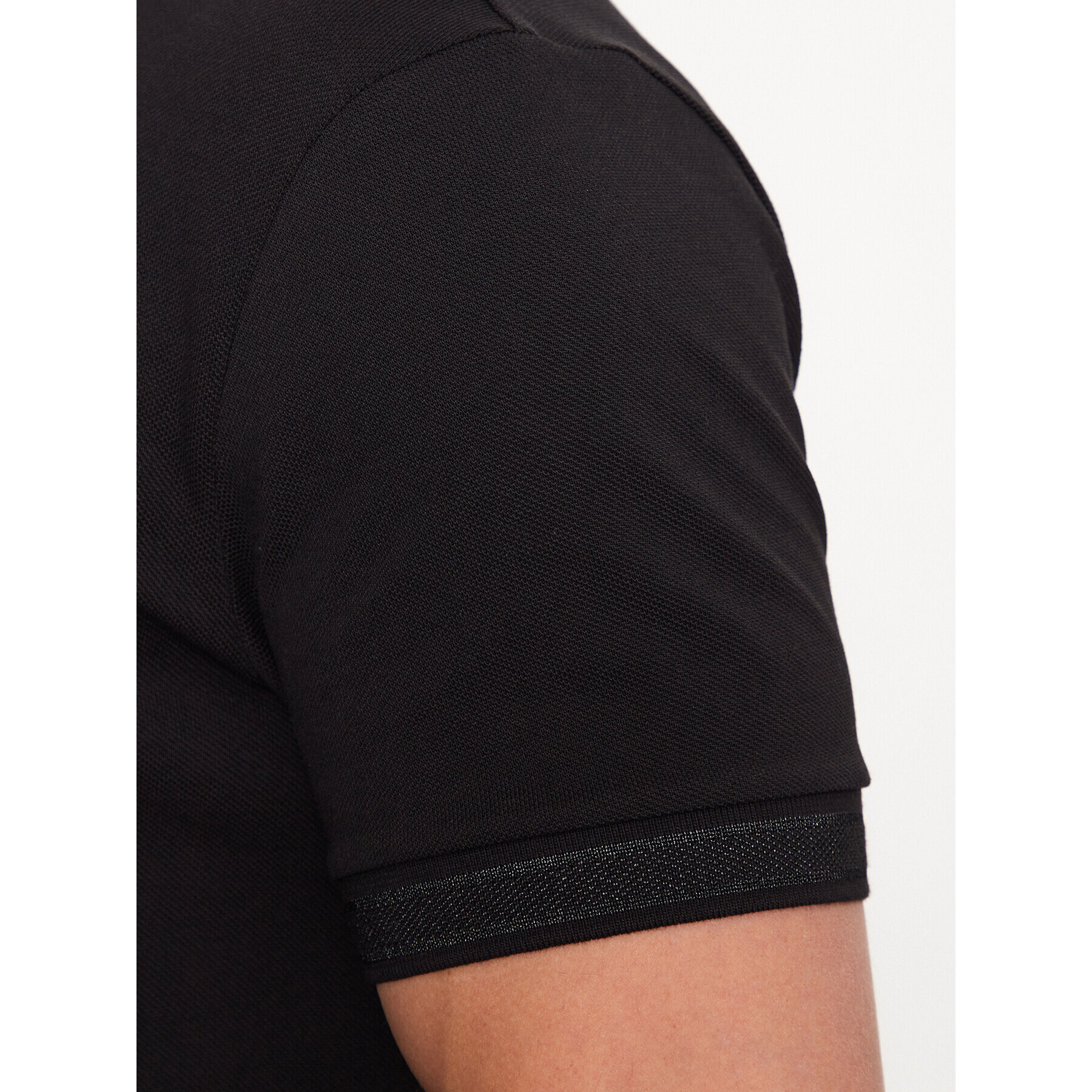 Boss Тениска с яка и копчета 50468983 Черен Regular Fit - Pepit.bg