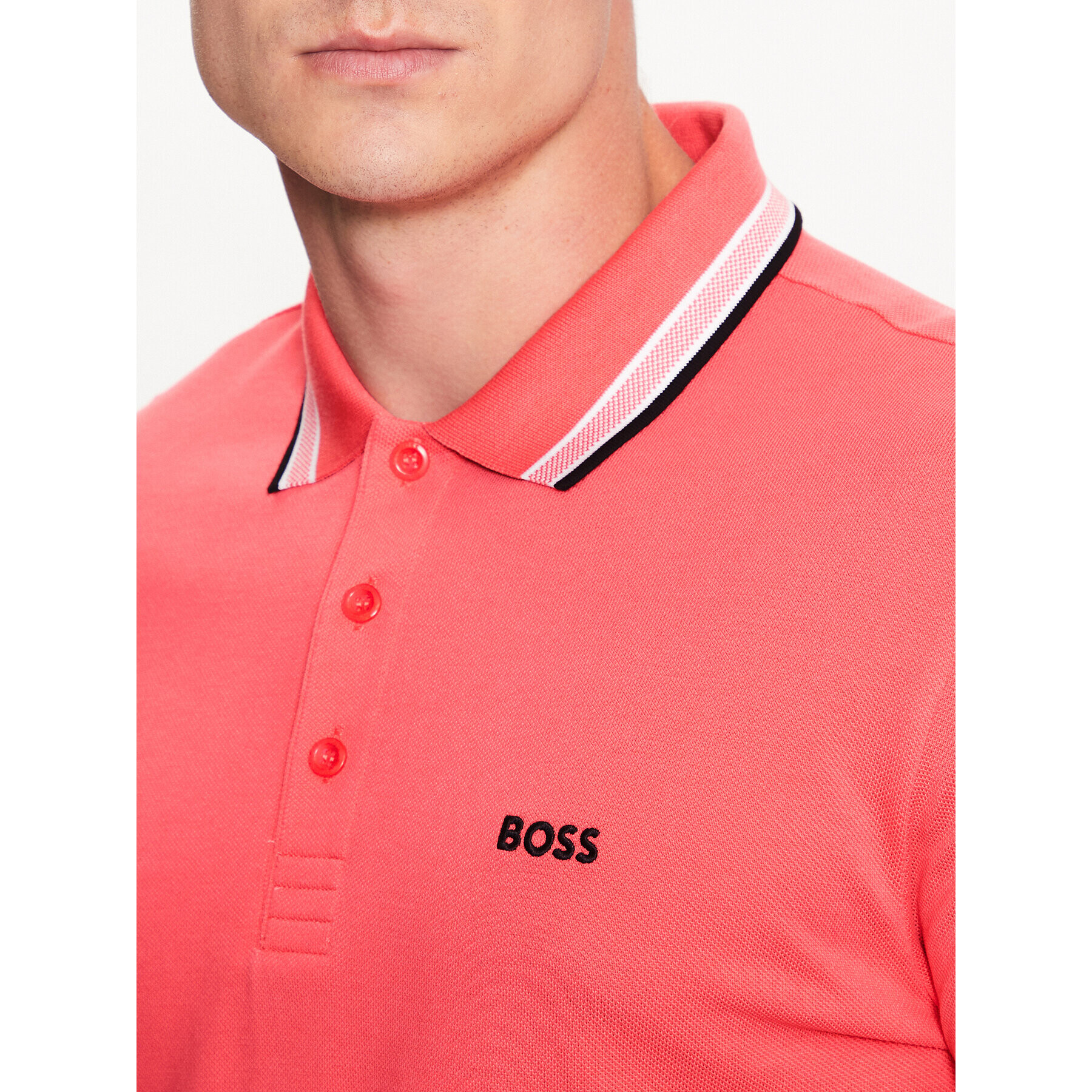 Boss Тениска с яка и копчета Paddy 50468983 Червен Regular Fit - Pepit.bg