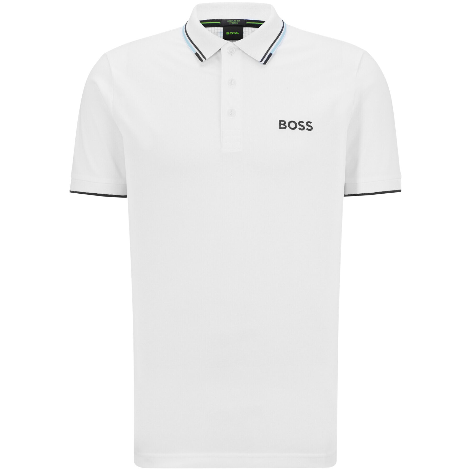 Boss Тениска с яка и копчета 50469094 Бял Regular Fit - Pepit.bg