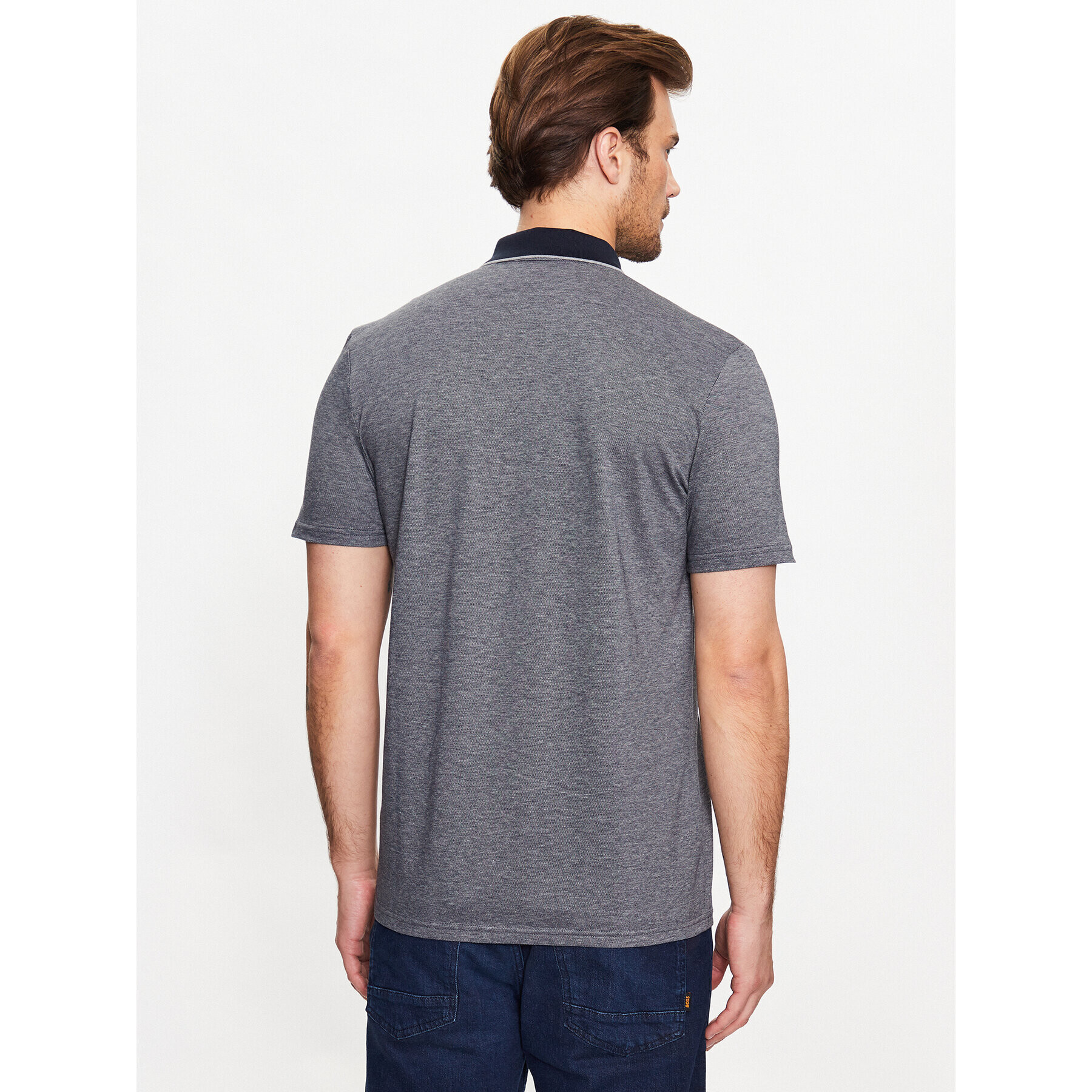 Boss Тениска с яка и копчета 50477071 Син Regular Fit - Pepit.bg