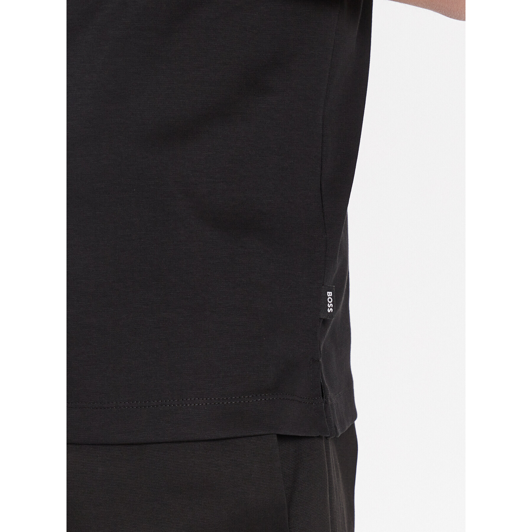 Boss Тениска с яка и копчета 50486953 Черен Regular Fit - Pepit.bg