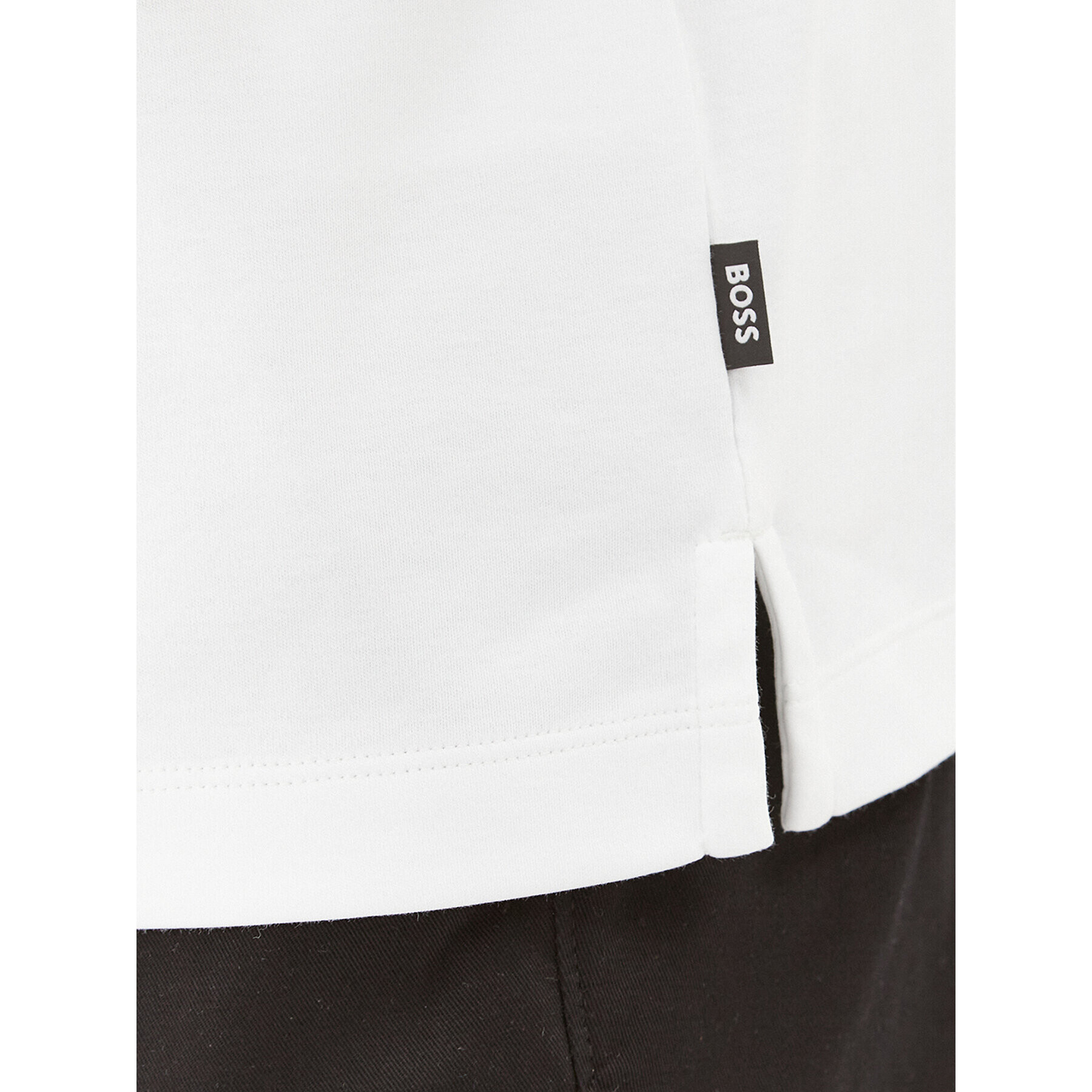 Boss Тениска с яка и копчета 50499220 Бял Regular Fit - Pepit.bg