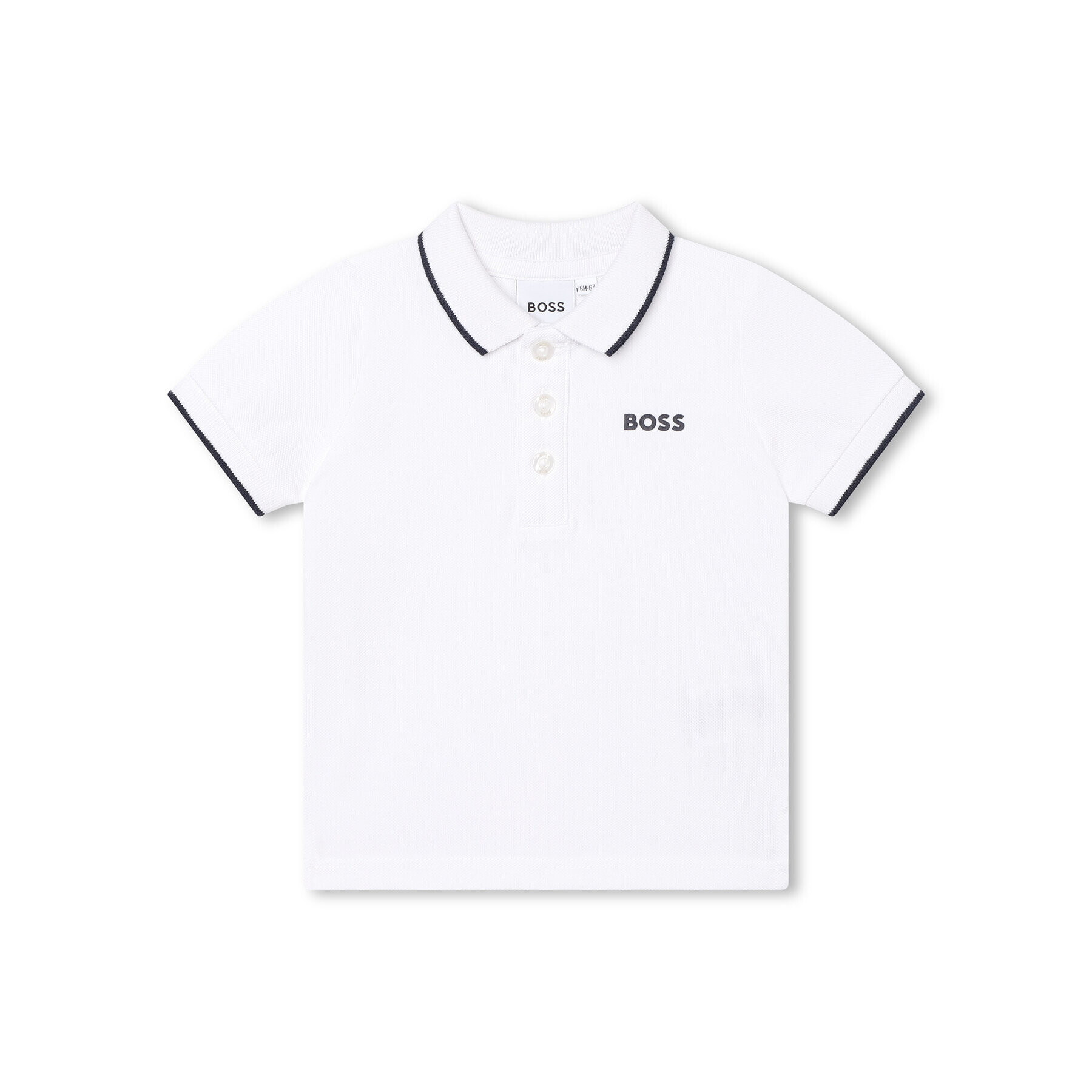 Boss Тениска с яка и копчета J05P13 S Бял Regular Fit - Pepit.bg