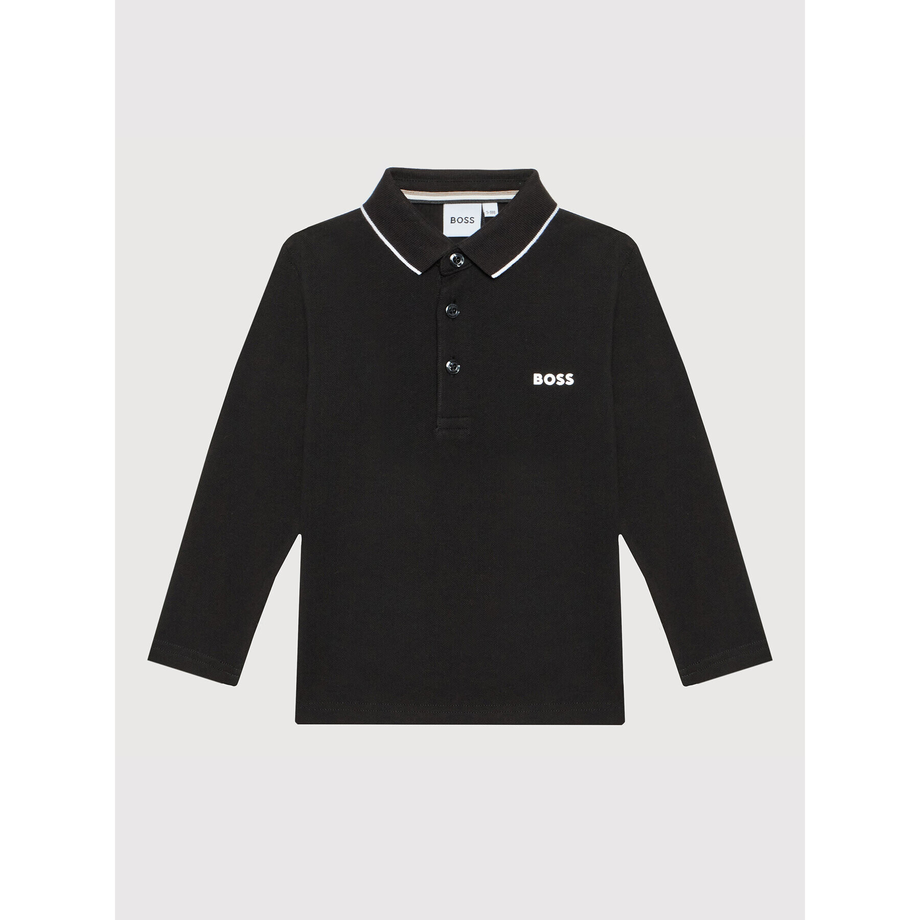 Boss Тениска с яка и копчета J25M34 S Черен Regular Fit - Pepit.bg