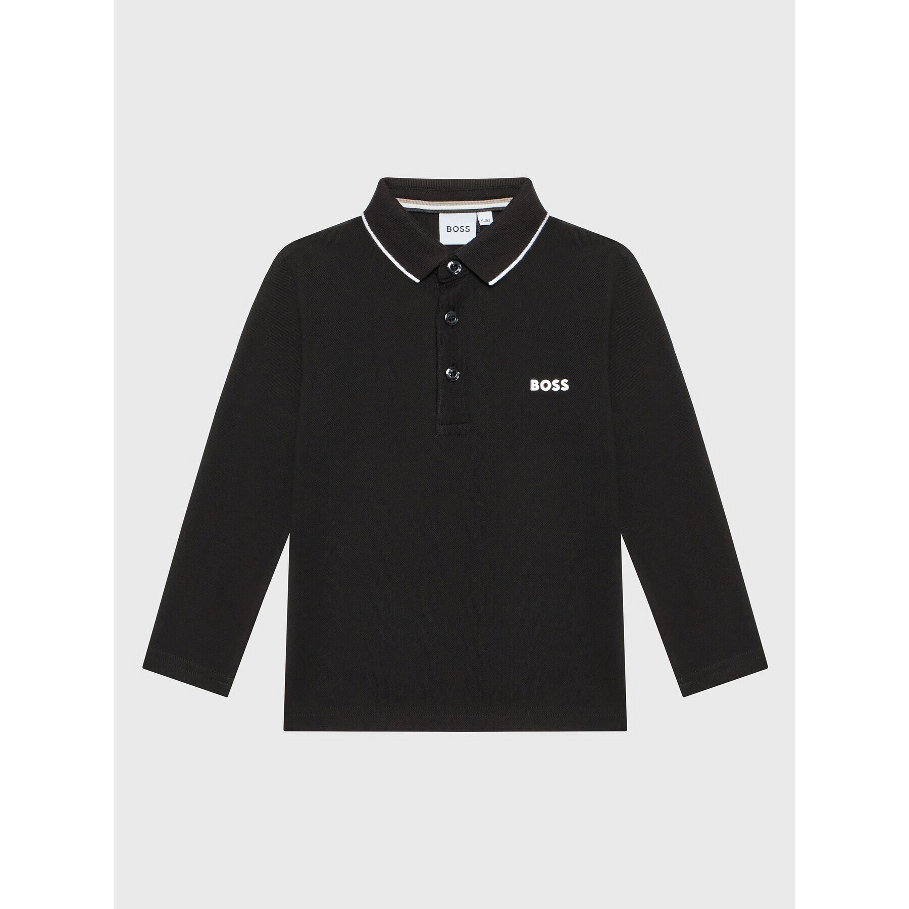 Boss Тениска с яка и копчета J25M34 S Черен Regular Fit - Pepit.bg