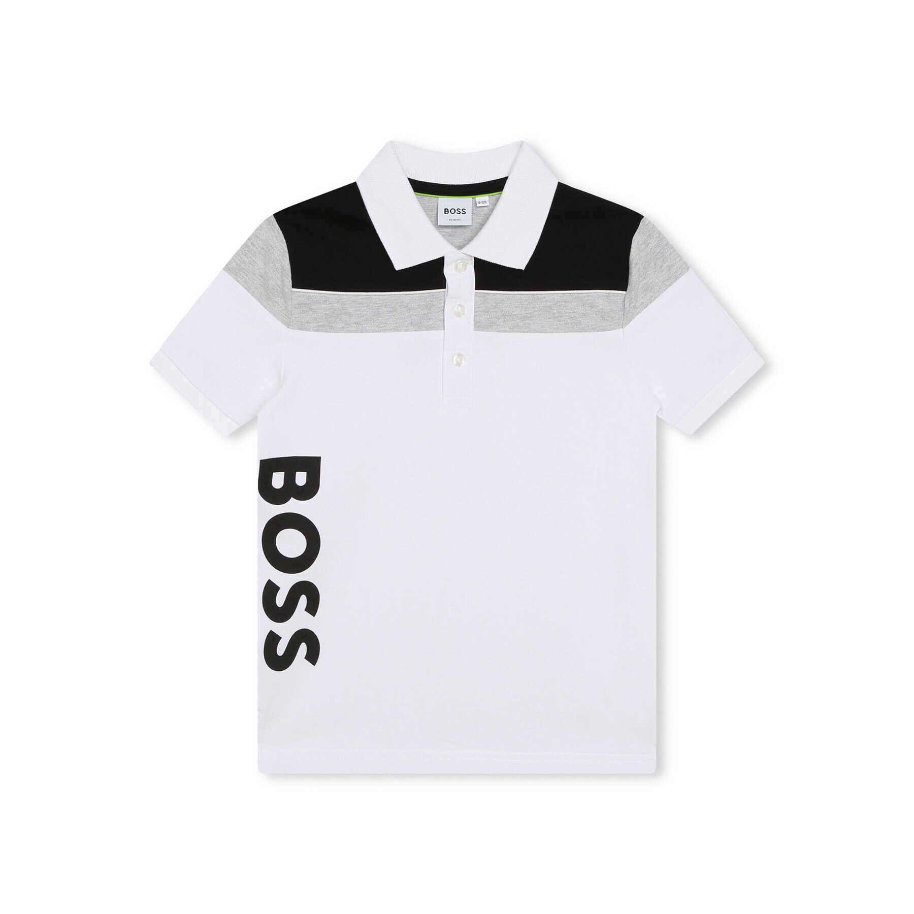 Boss Тениска с яка и копчета J25O32 D Бял Regular Fit - Pepit.bg