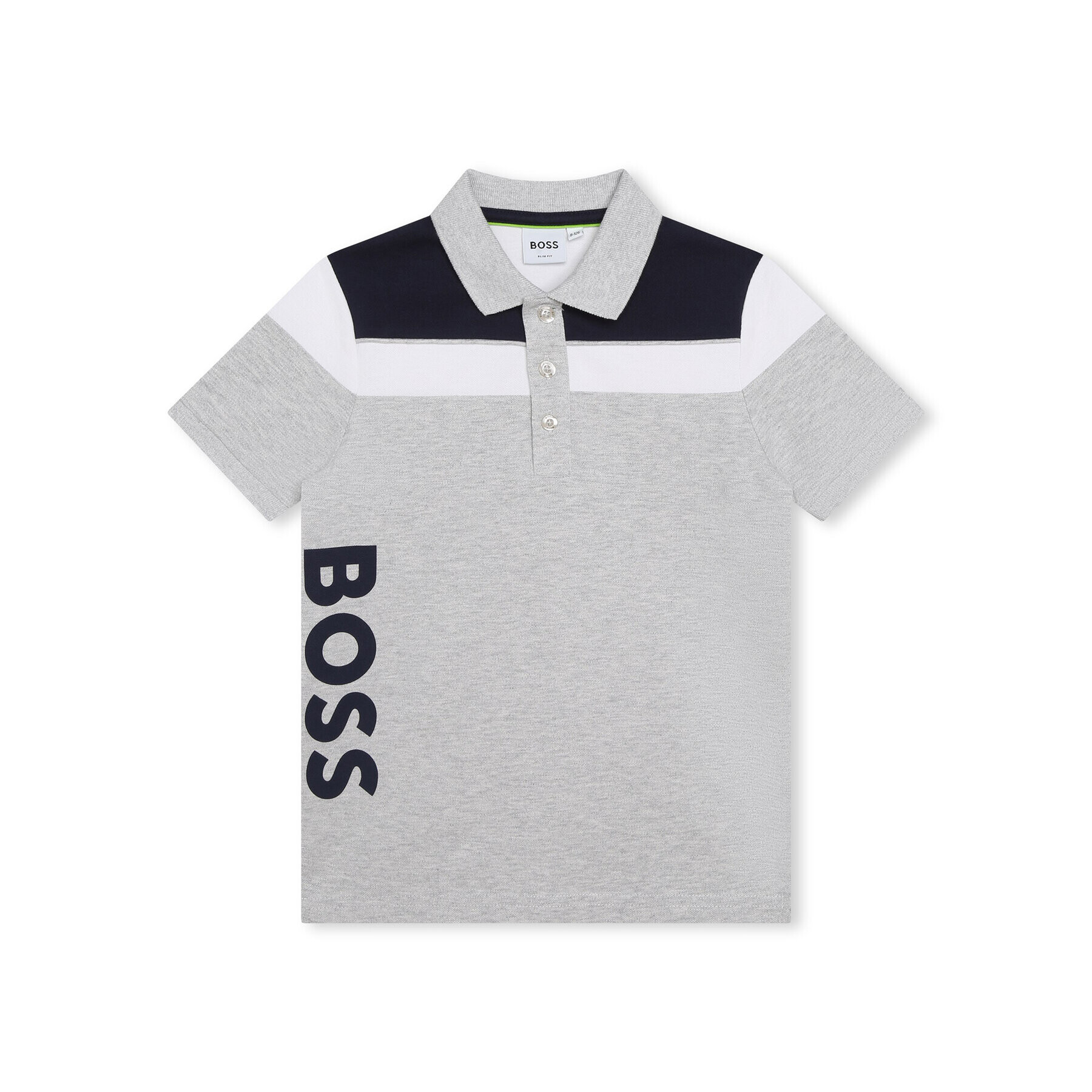 Boss Тениска с яка и копчета J25O32 S Сив Regular Fit - Pepit.bg