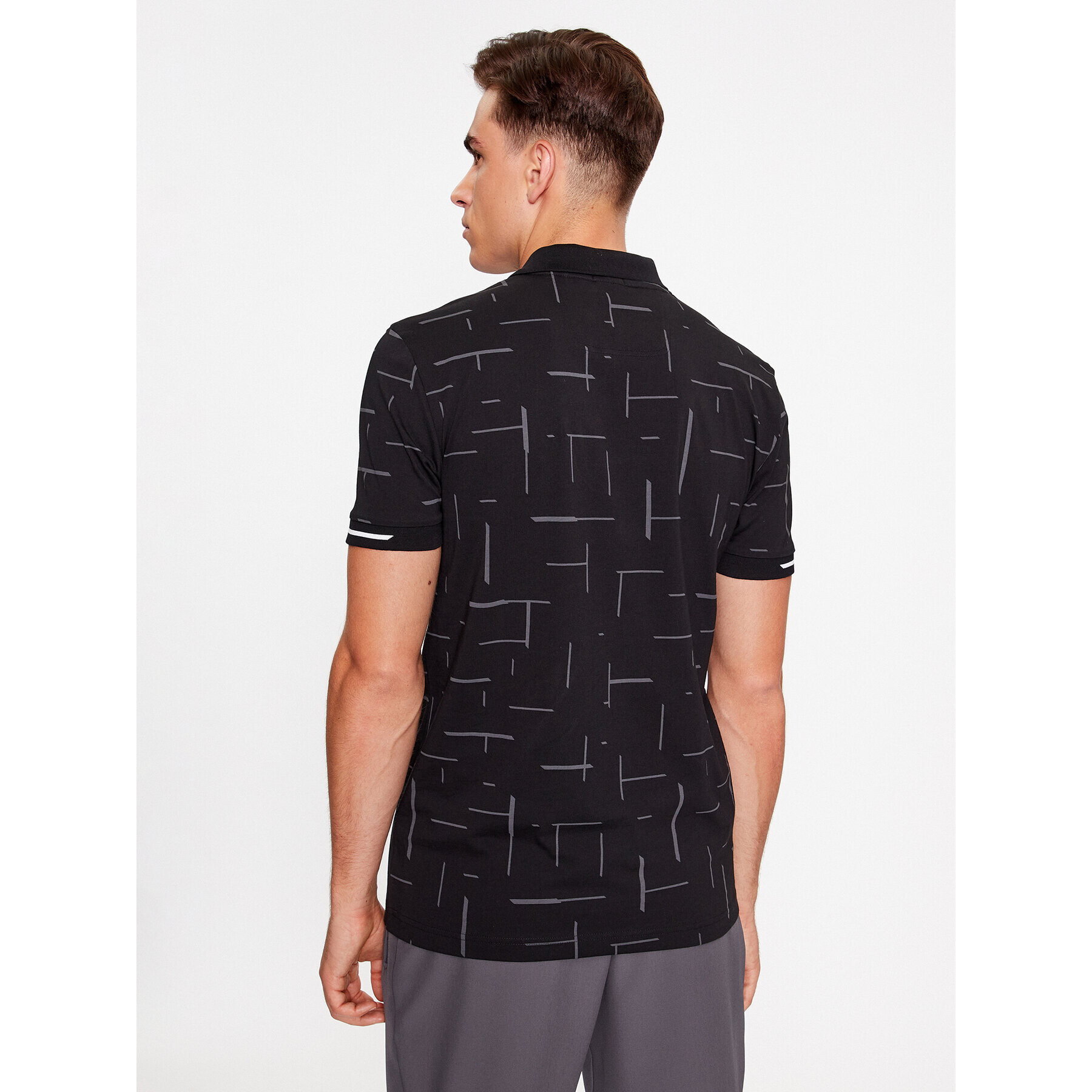 Boss Тениска с яка и копчета Paddy 2 50501290 Черен Regular Fit - Pepit.bg