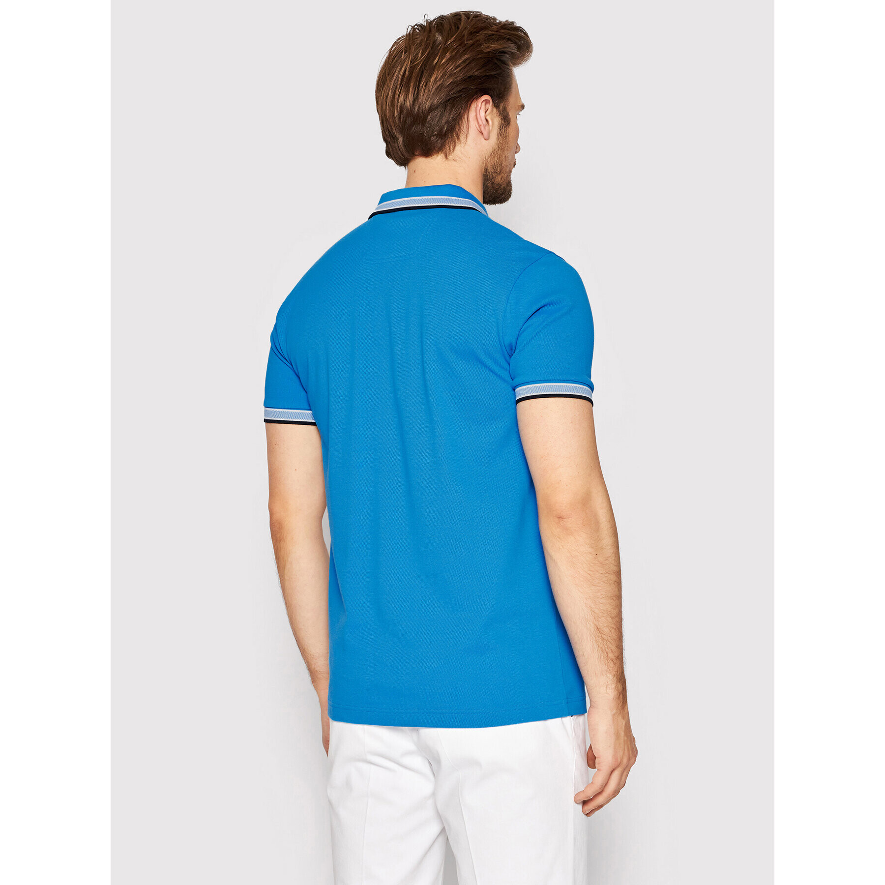 Boss Тениска с яка и копчета Paddy 50468983 Син Regular Fit - Pepit.bg