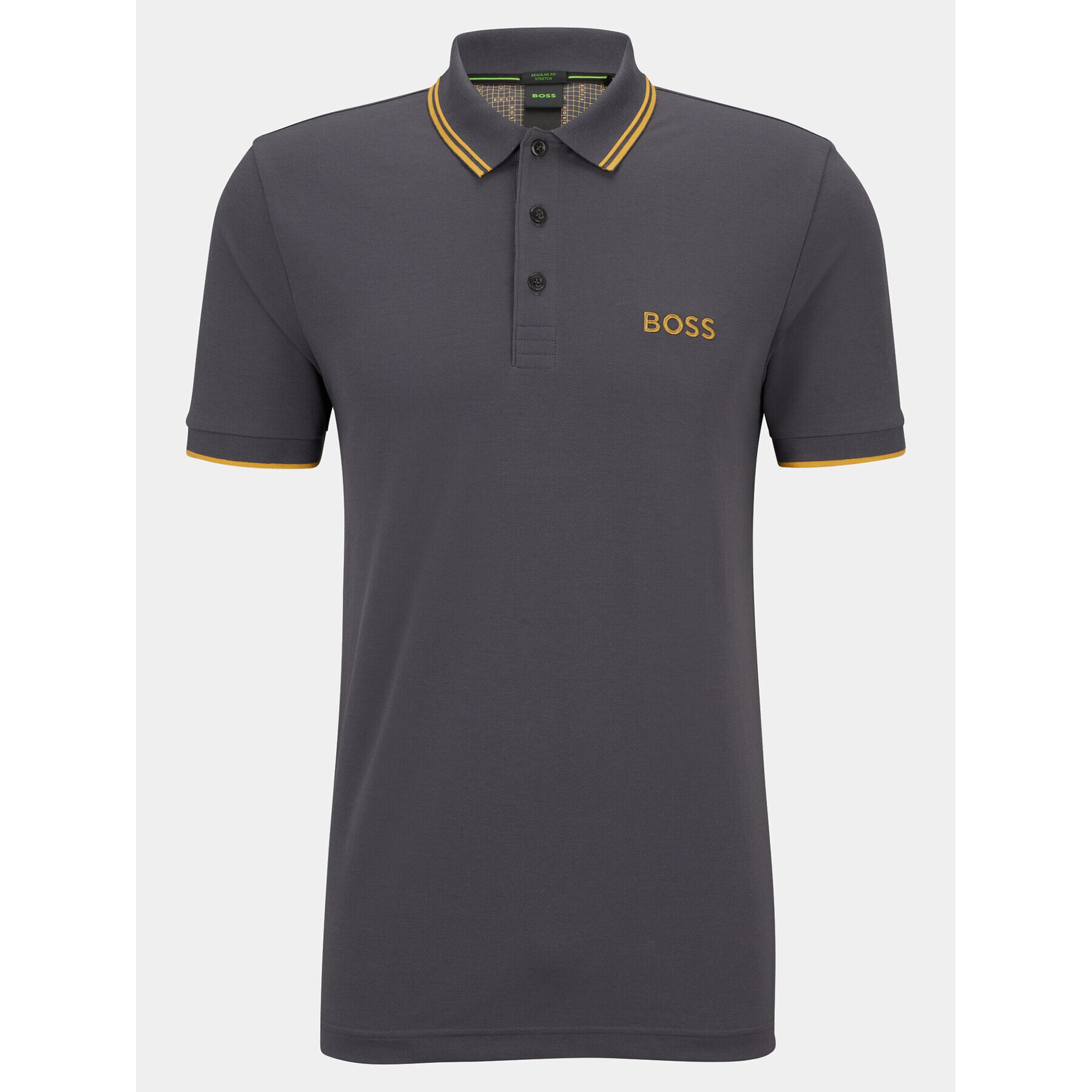 Boss Тениска с яка и копчета Paddy Pro 50469094 Сив Regular Fit - Pepit.bg