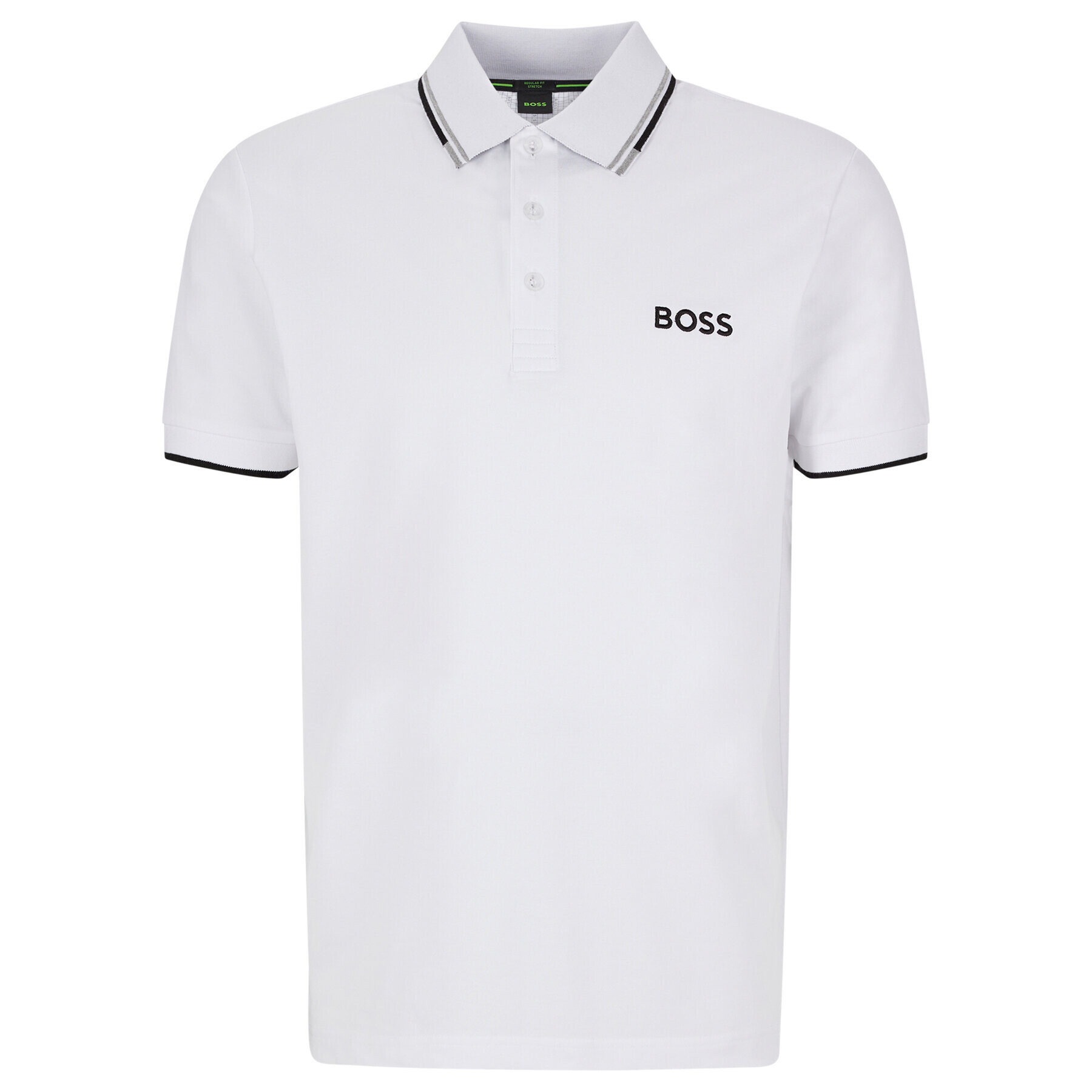 Boss Тениска с яка и копчета Paddy Pro 50469102 Бял Regular Fit - Pepit.bg