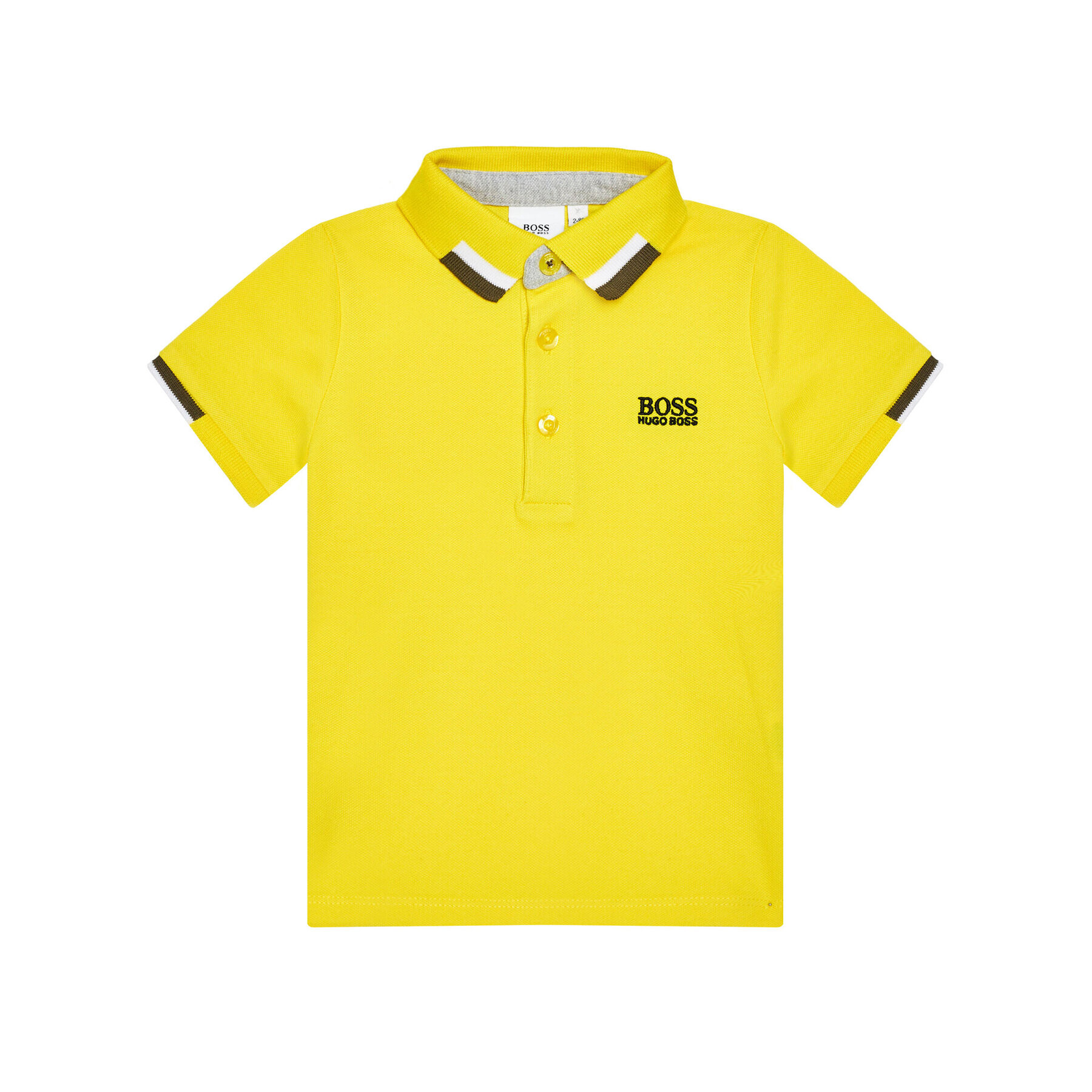 Boss Тениска с яка и копчета -J05847 S Жълт Regular Fit - Pepit.bg