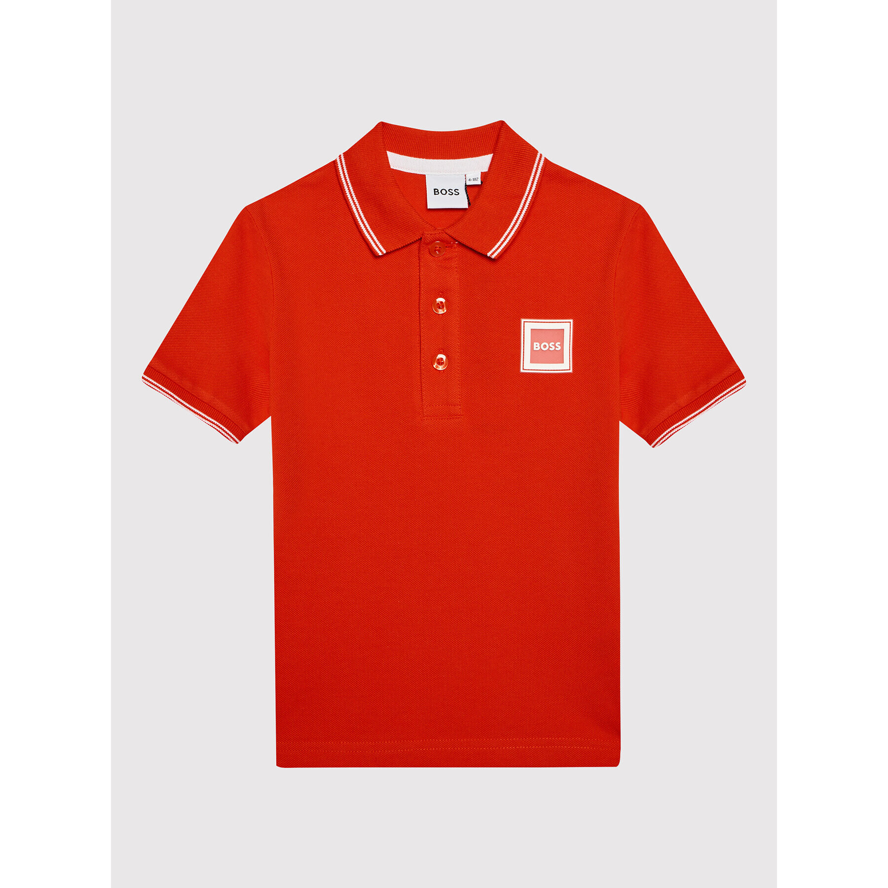 Boss Тениска с яка и копчета J25N50 M Червен Regular Fit - Pepit.bg