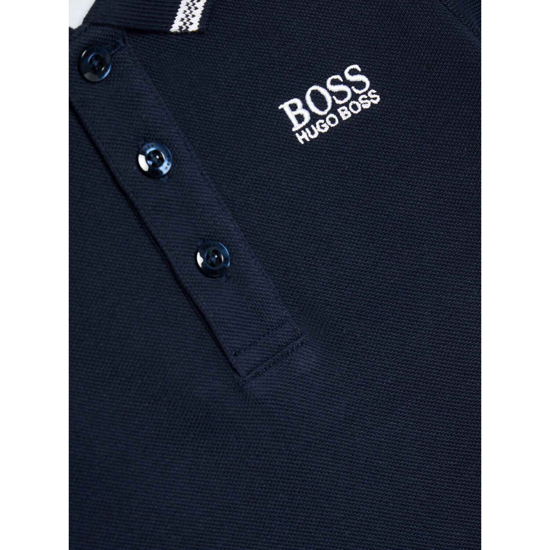 Boss Тениска с яка и копчета J25P12 S Тъмносин Regular Fit - Pepit.bg