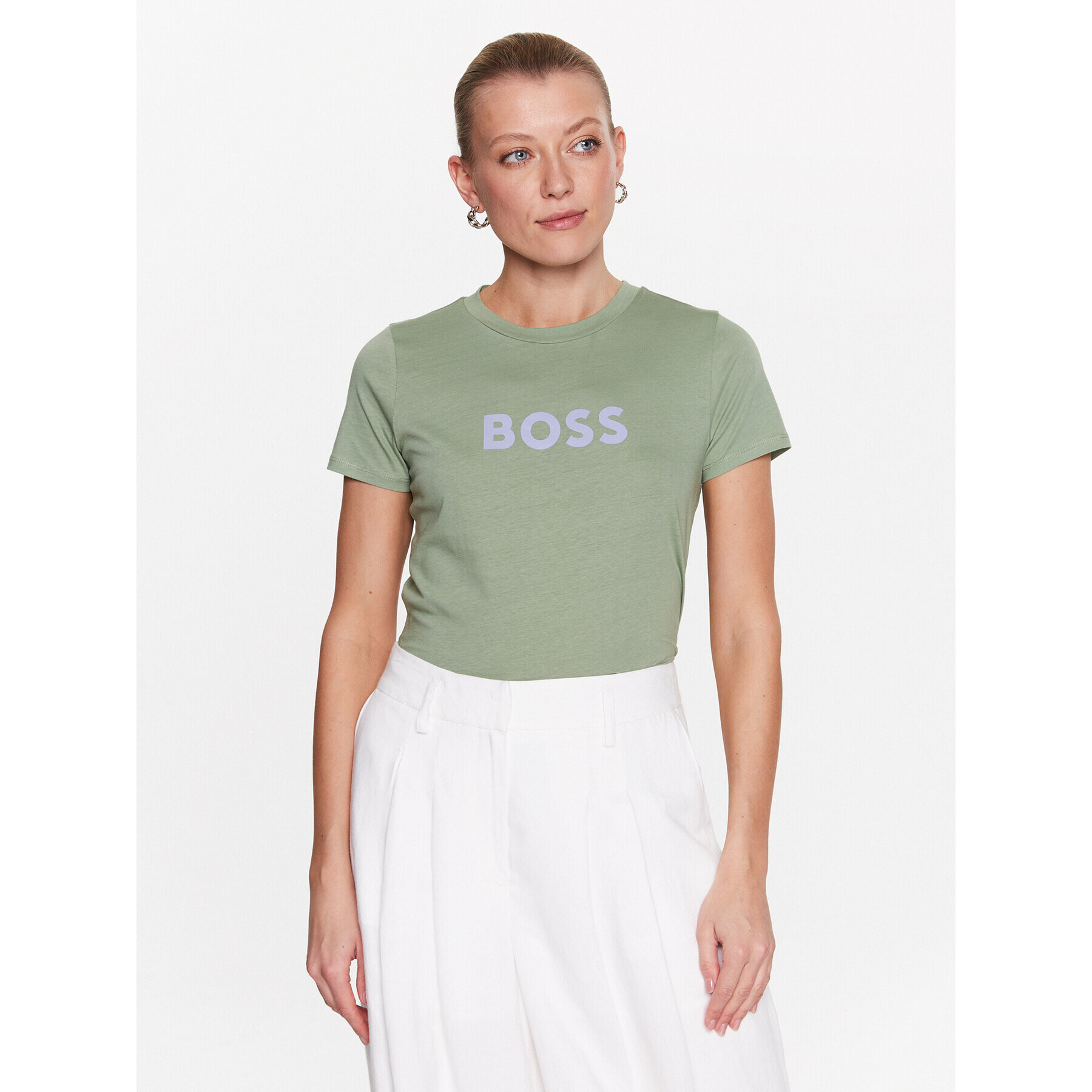 Boss Тишърт 50468356 Зелен Regular Fit - Pepit.bg