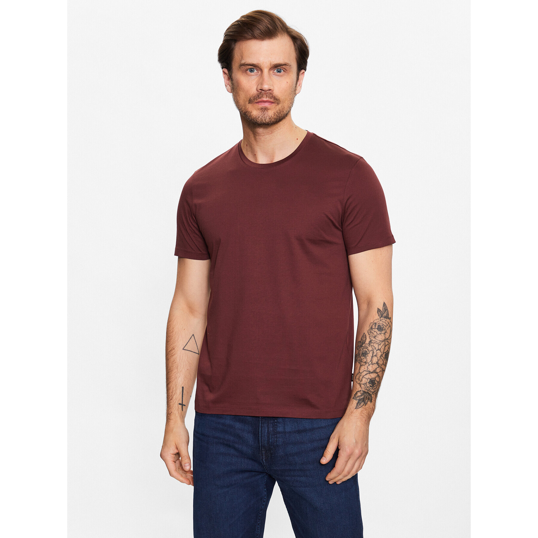 Boss Тишърт 50468395 Бордо Slim Fit - Pepit.bg