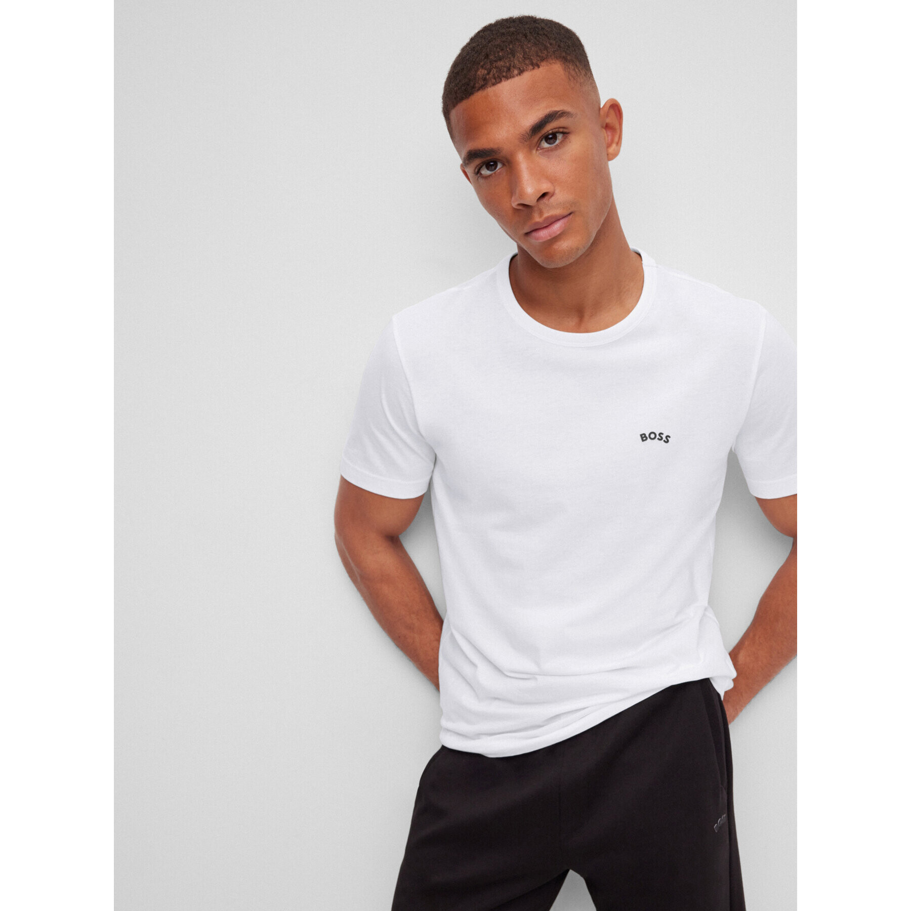 Boss Тишърт 50469045 Бял Regular Fit - Pepit.bg
